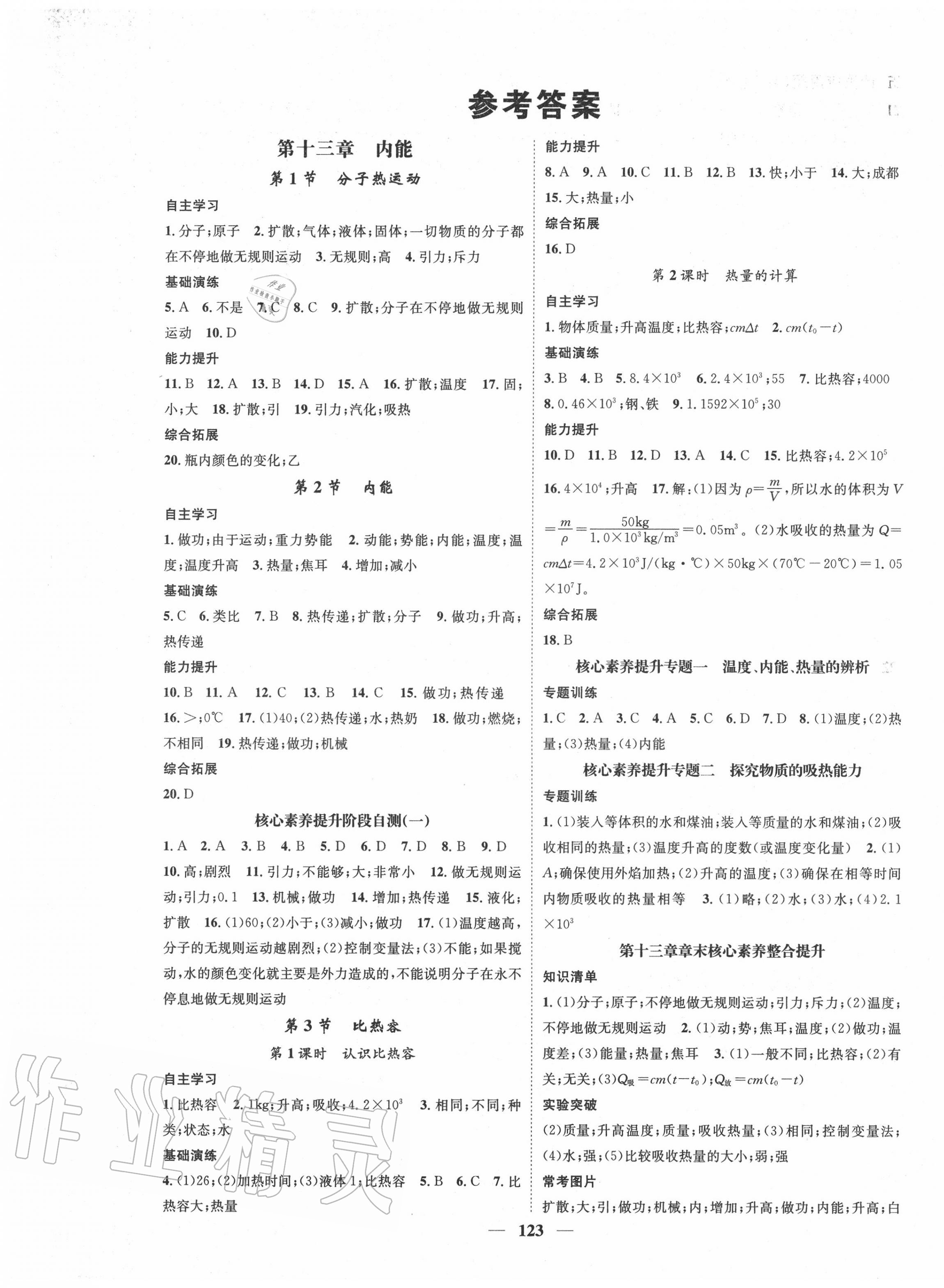 2020年智慧学堂九年级物理上册人教版