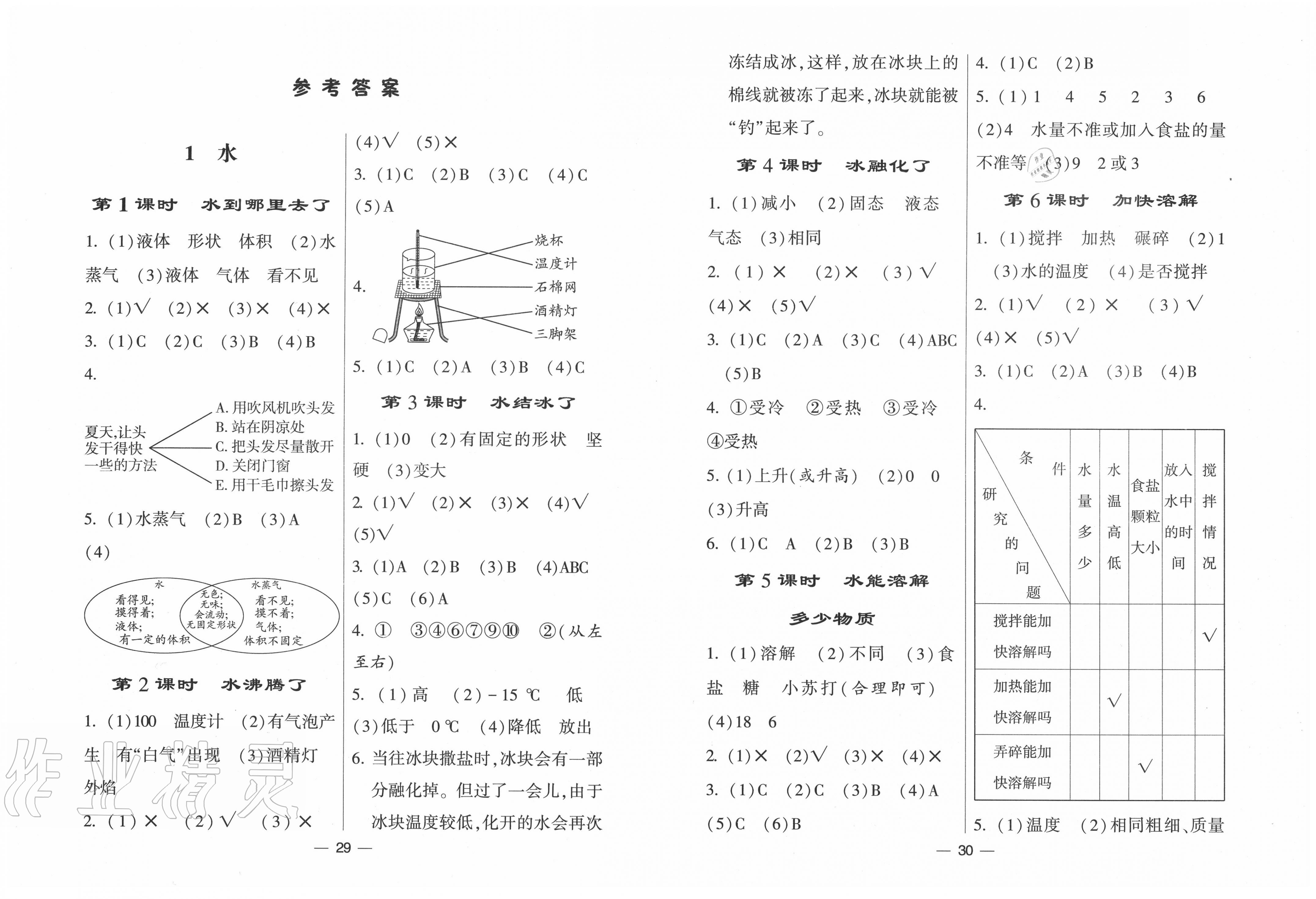 三年级上册科学 答案图片