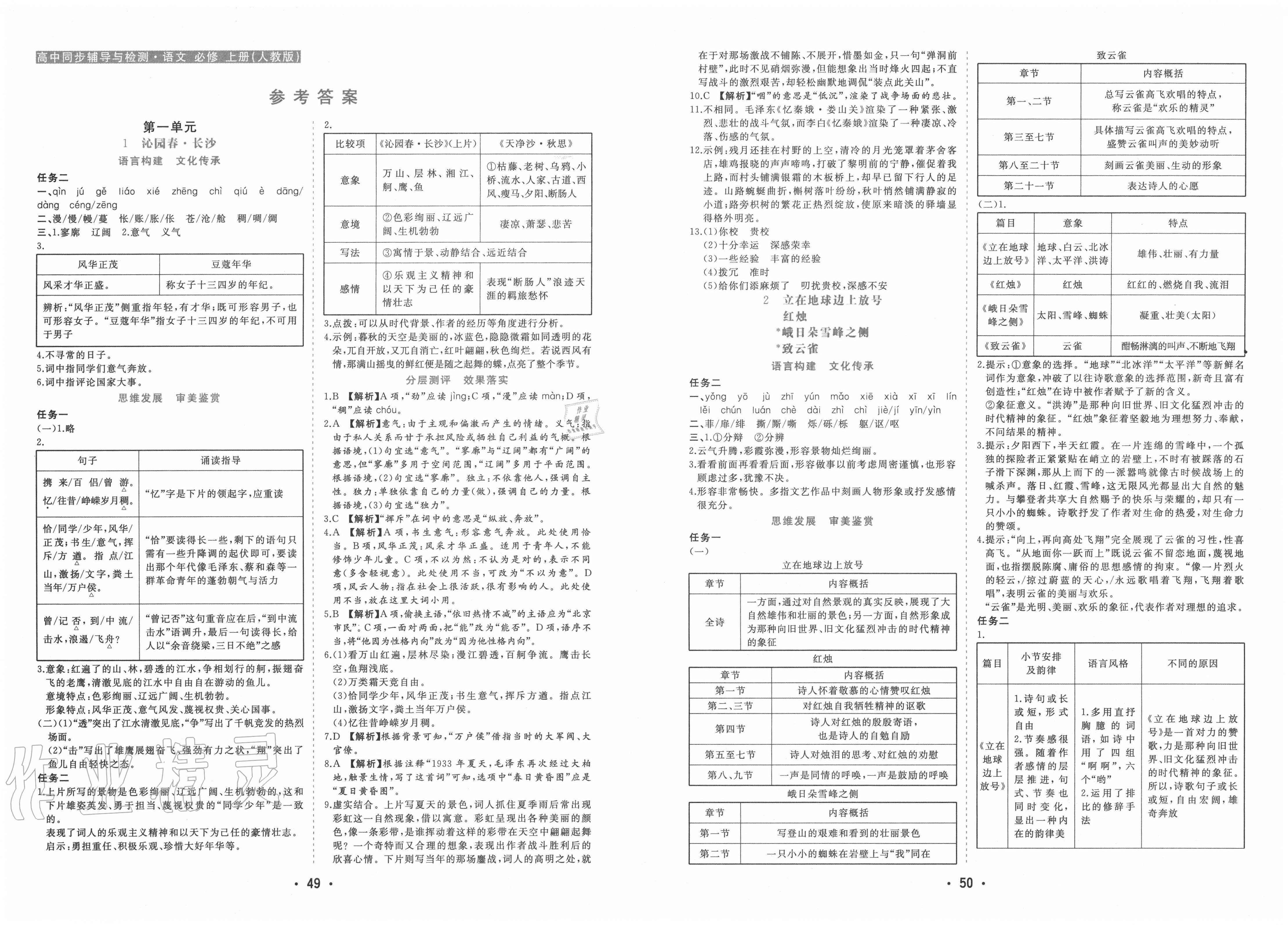 2021年金版学案高中同步辅导与检测语文必修下册人教版