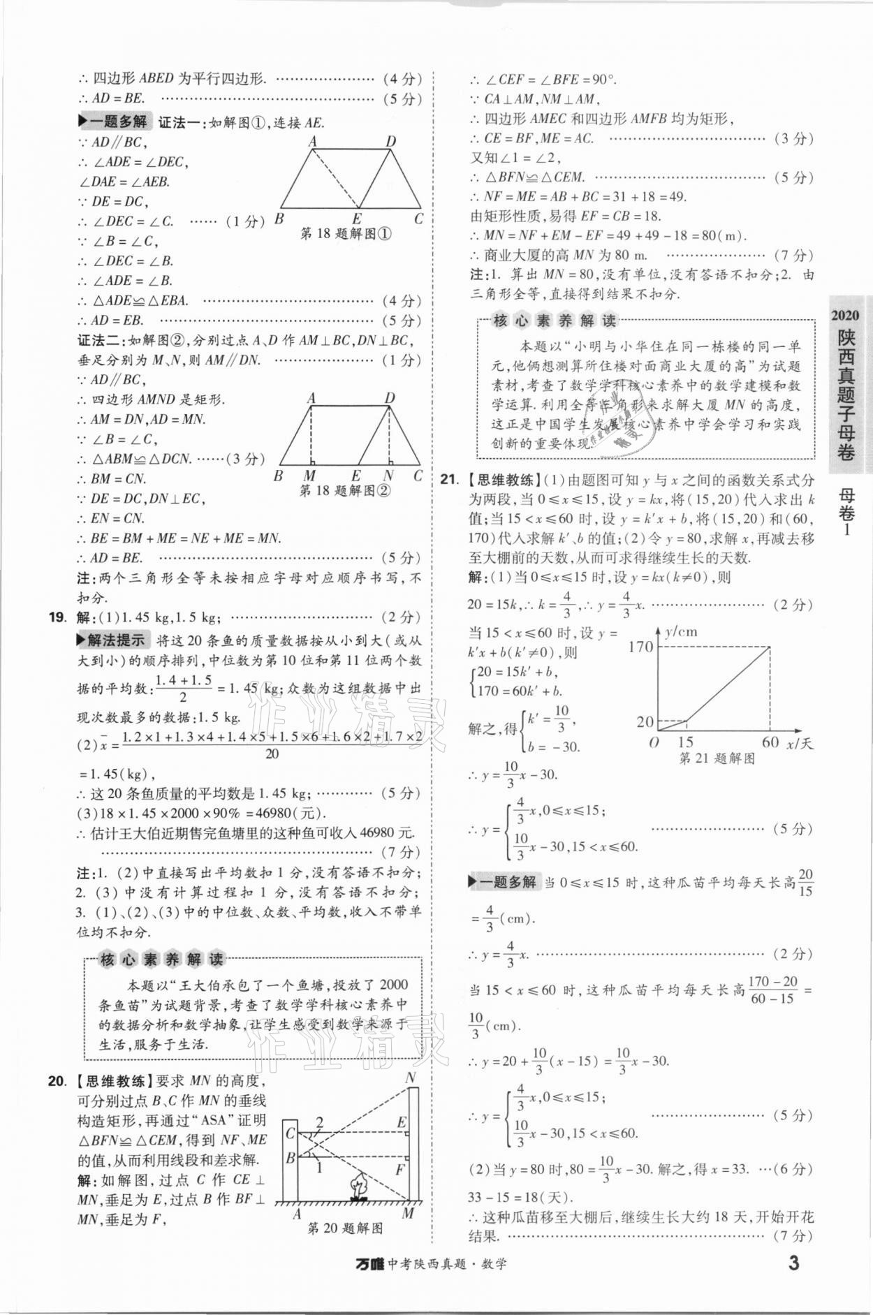 2021年万唯中考陕西真题数学&nbsp;第3页