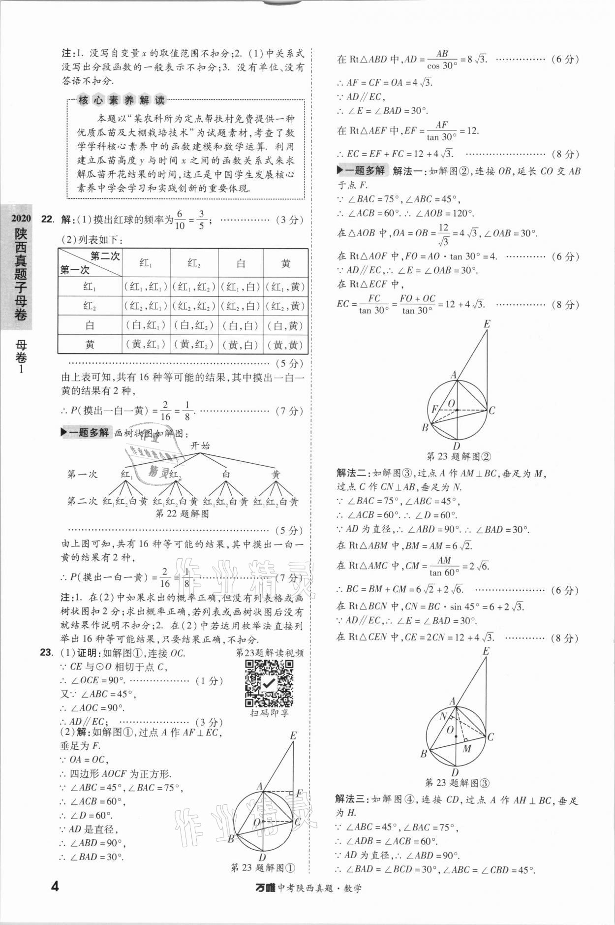 2021年万唯中考陕西真题数学&nbsp;第4页