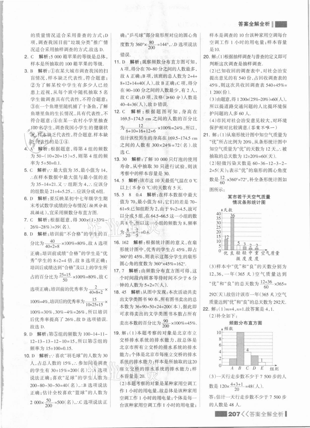 2021年考点集训与满分备考八年级数学下册冀教版&nbsp;参考答案第7页