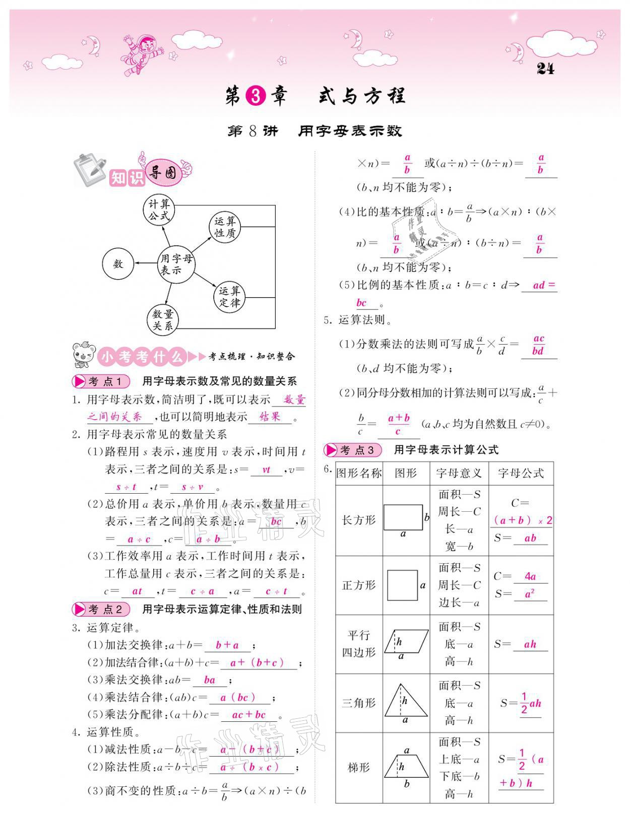 2021年小考点睛数学&nbsp;参考答案第24页