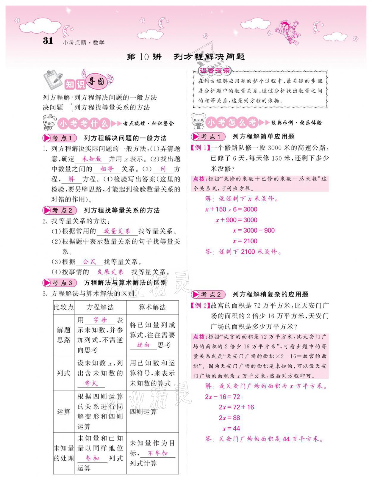 2021年小考点睛数学&nbsp;参考答案第31页