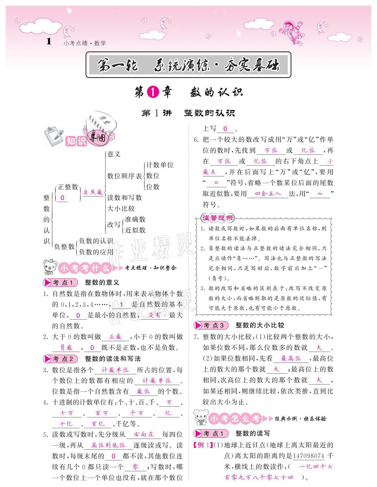 2021年小考点睛数学&nbsp;参考答案第1页