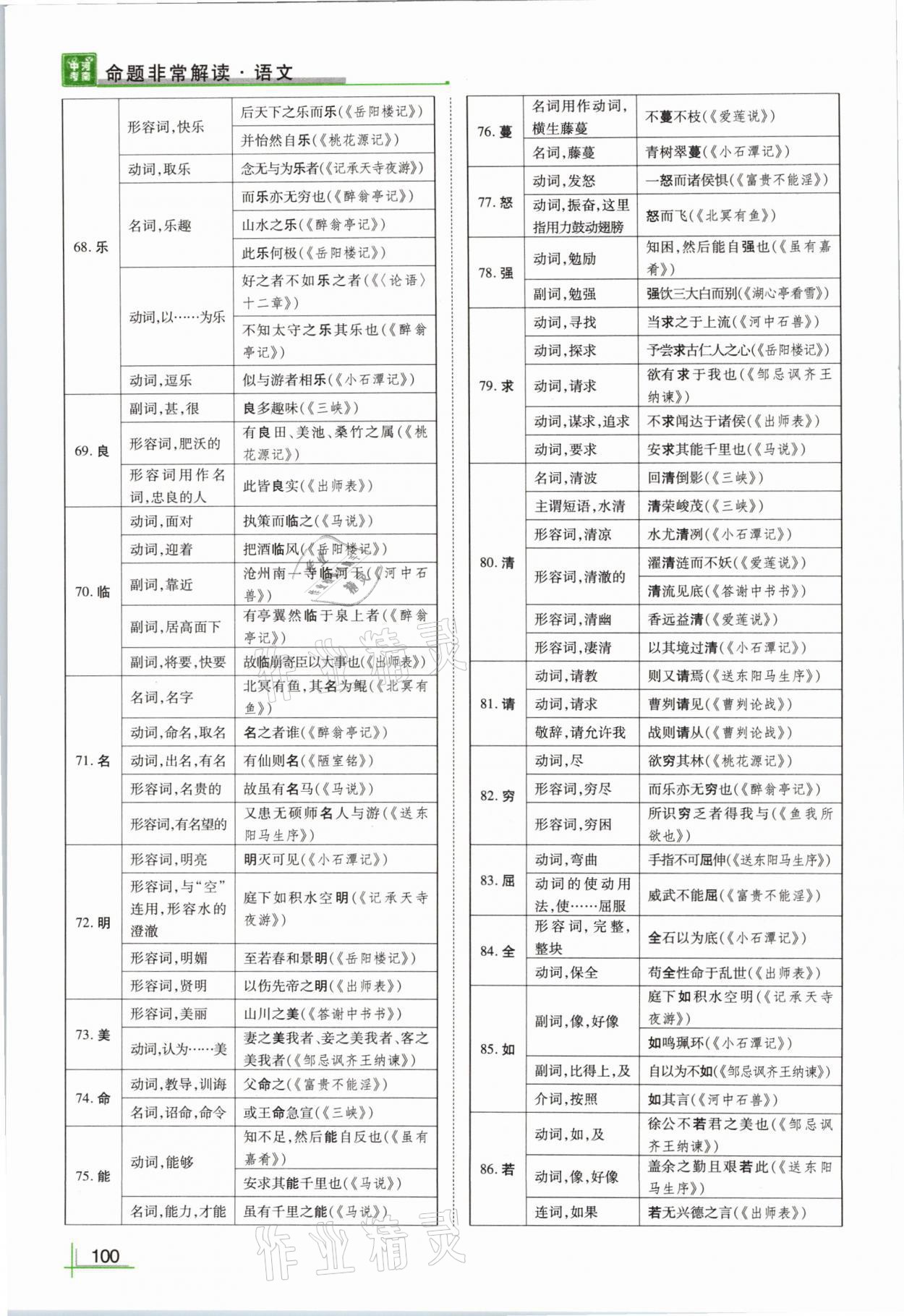 2021年河南中考命题非常解读语文&nbsp;参考答案第100页
