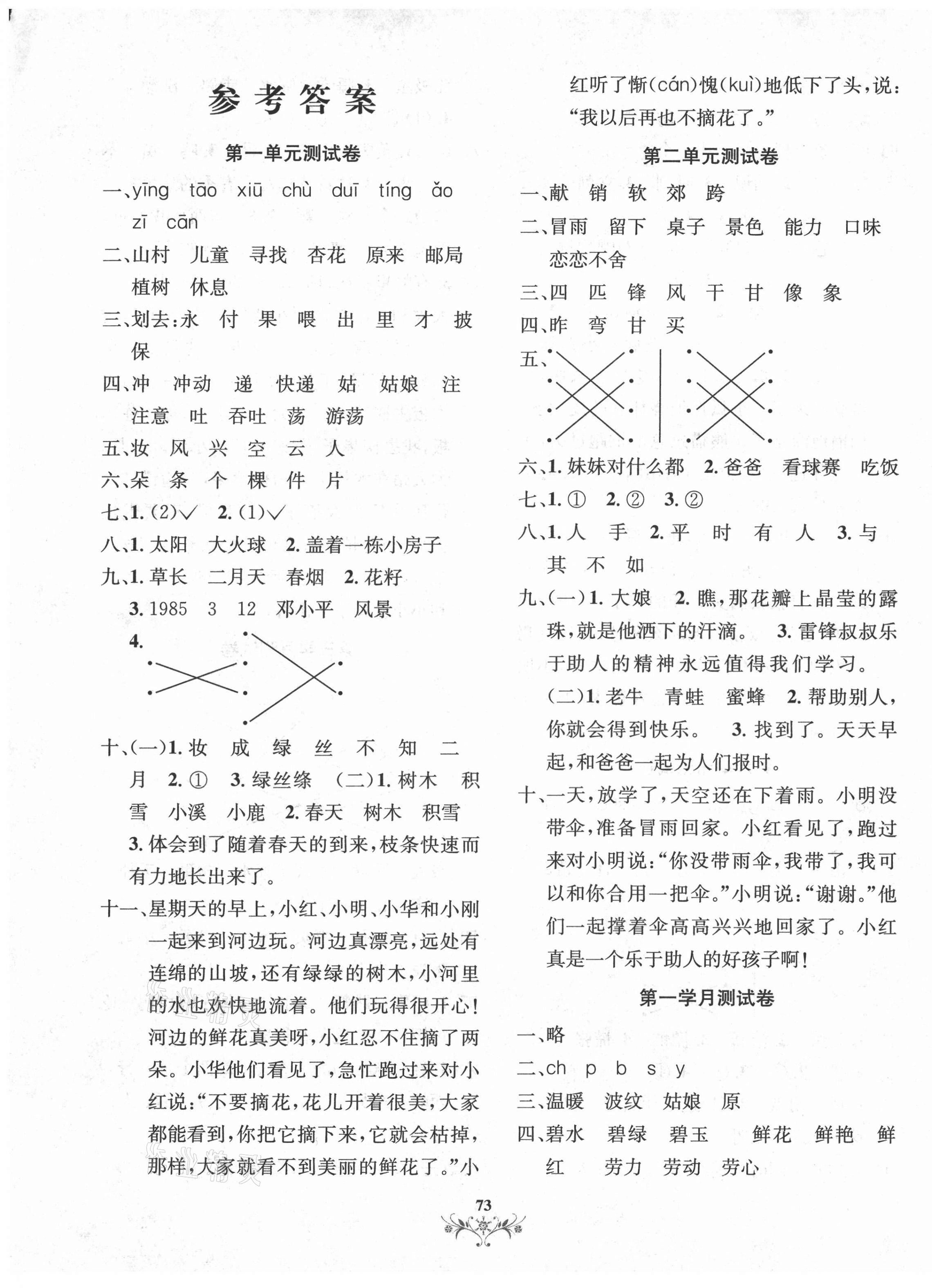 2021年满分全能冲刺卷二年级语文下册人教版