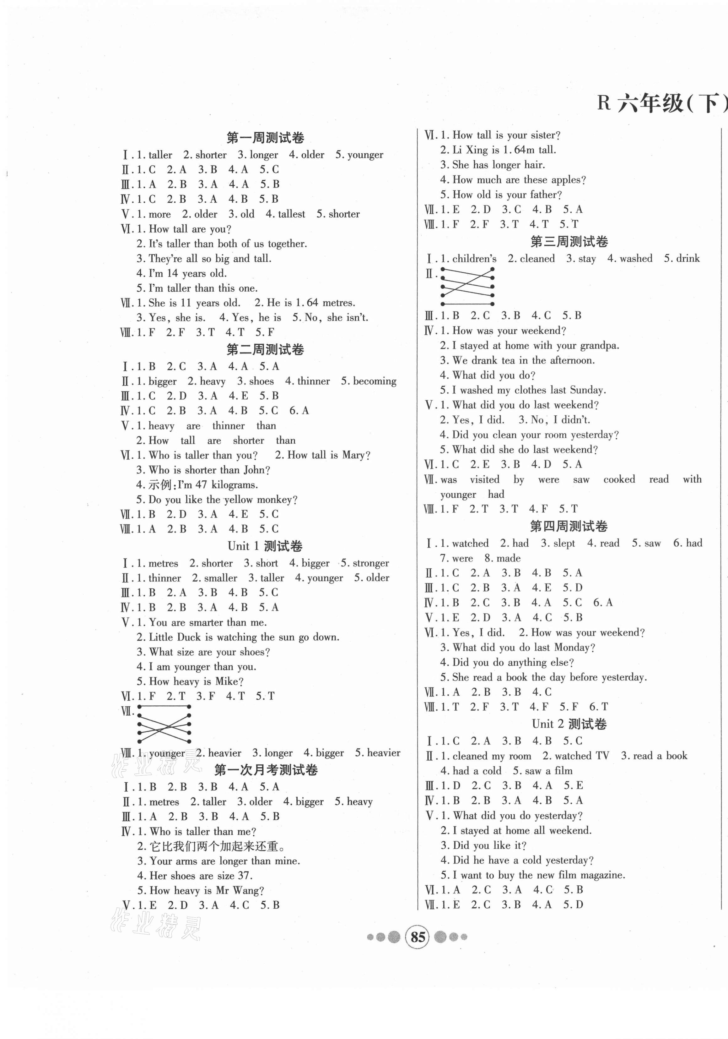 2021年小学生名校百分卷学优好卷六年级英语下册人教版&nbsp;第1页