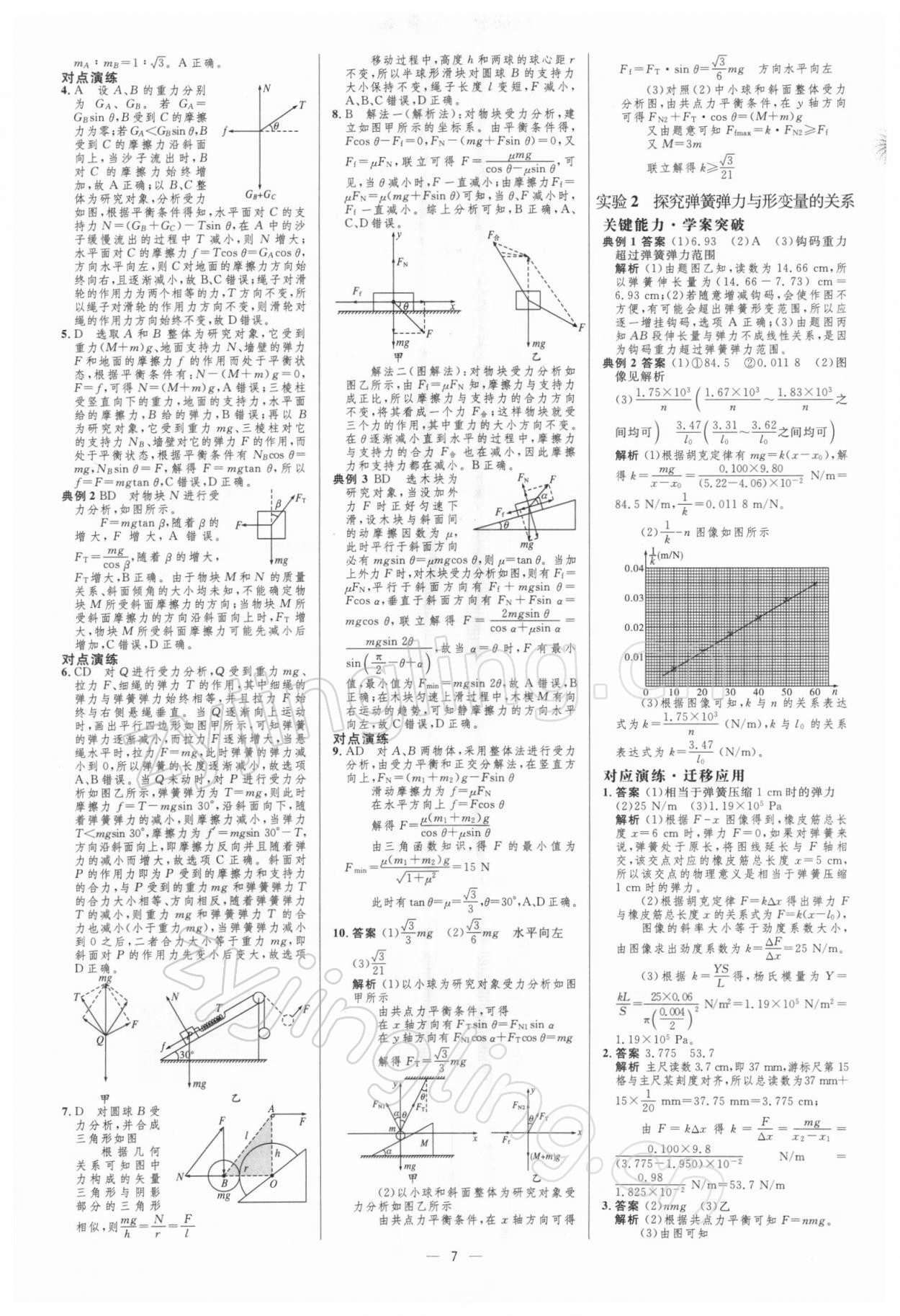 2021年同步测控优化设计高考总复习物理&nbsp;参考答案第6页