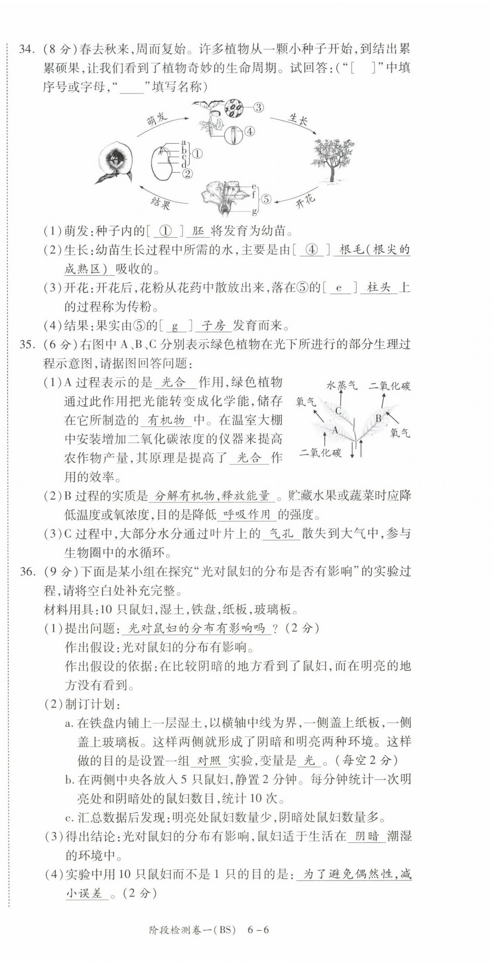 2022年中考状元生物北师大版&nbsp;第6页