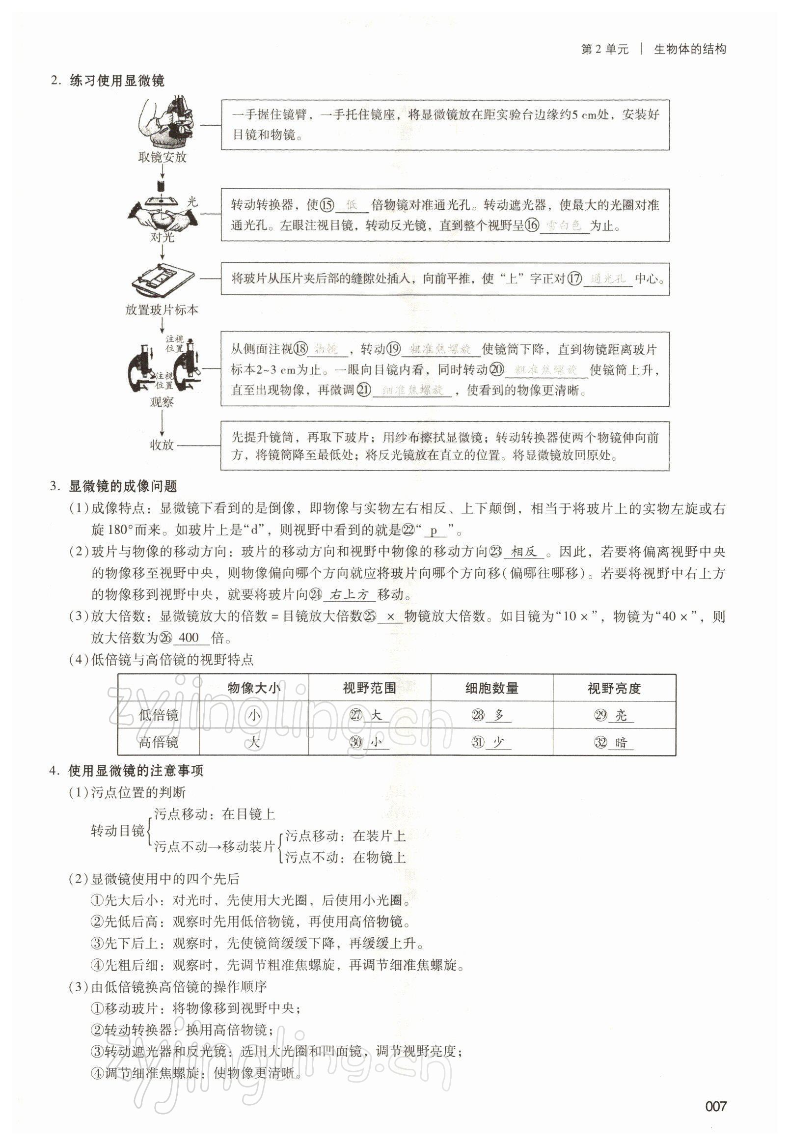 2022年中考状元生物北师大版&nbsp;参考答案第7页