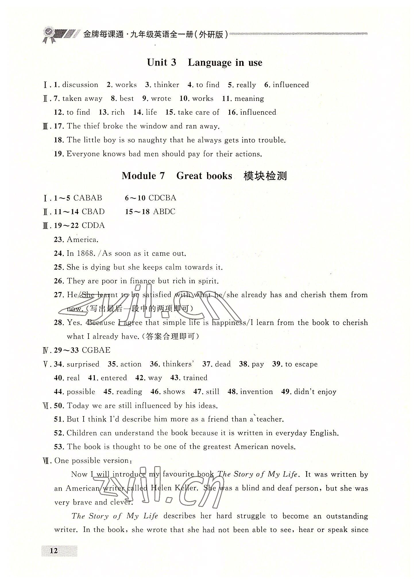 2022年点石成金金牌每课通九年级英语全一册外研版大连专版&nbsp;第12页