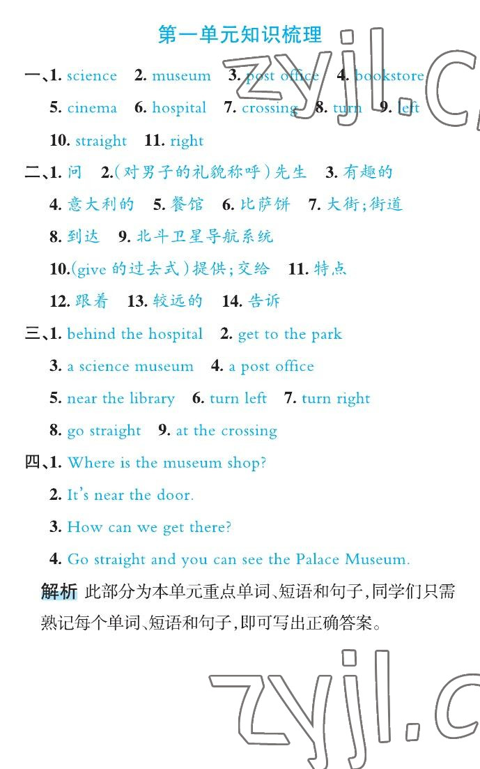 2022年名师面对面先学后练六年级英语上册人教版&nbsp;第18页