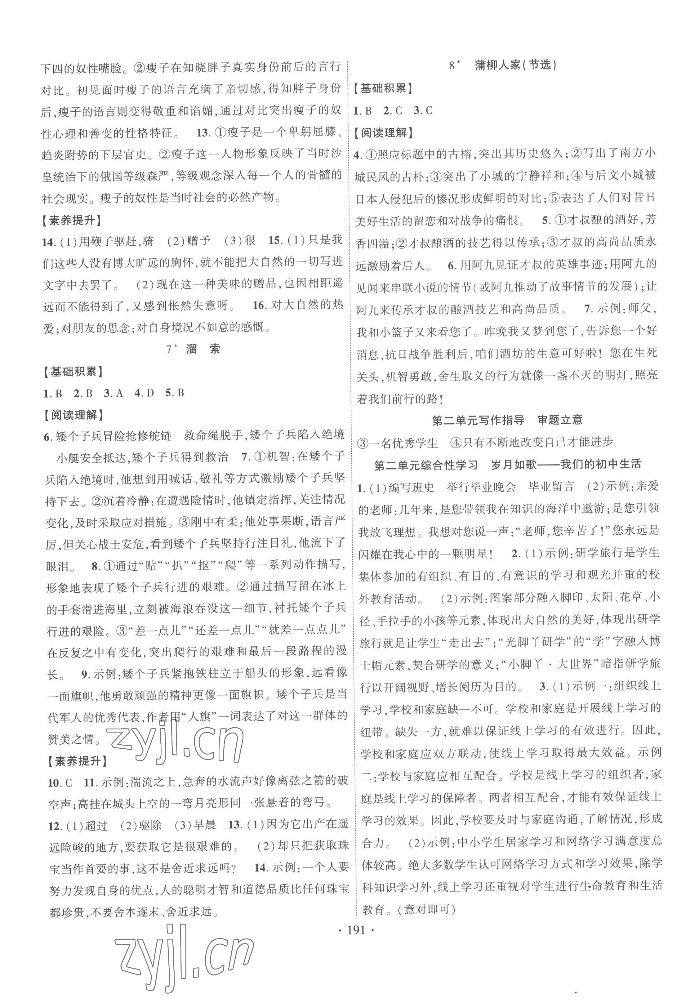 2023年畅优新课堂九年级语文下册人教版江西专版&nbsp;第3页
