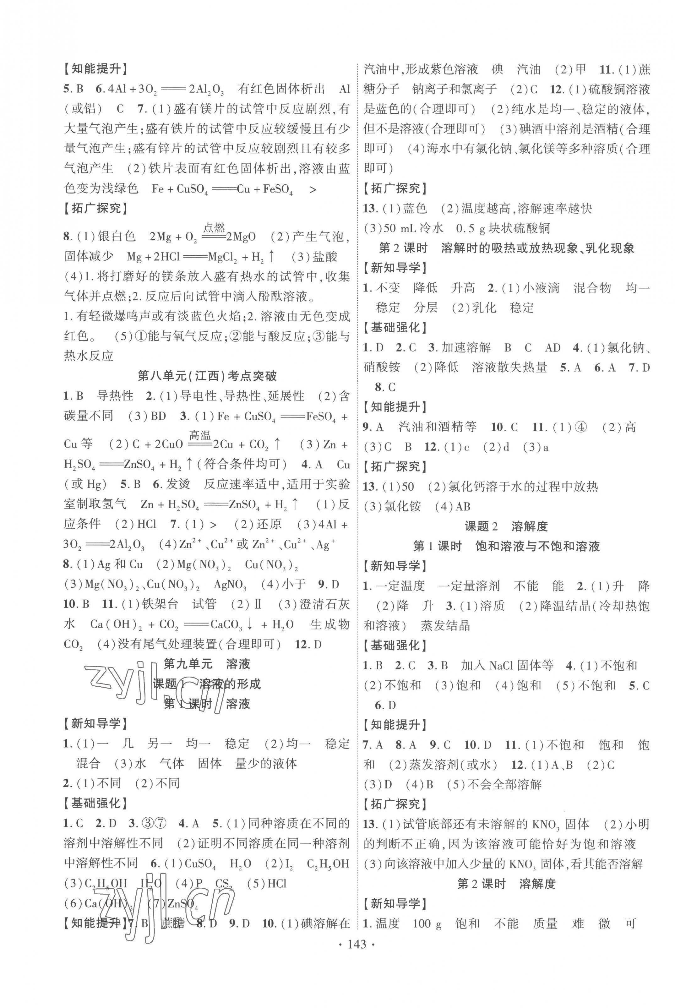 2023年畅优新课堂九年级化学下册人教版江西专版&nbsp;第3页