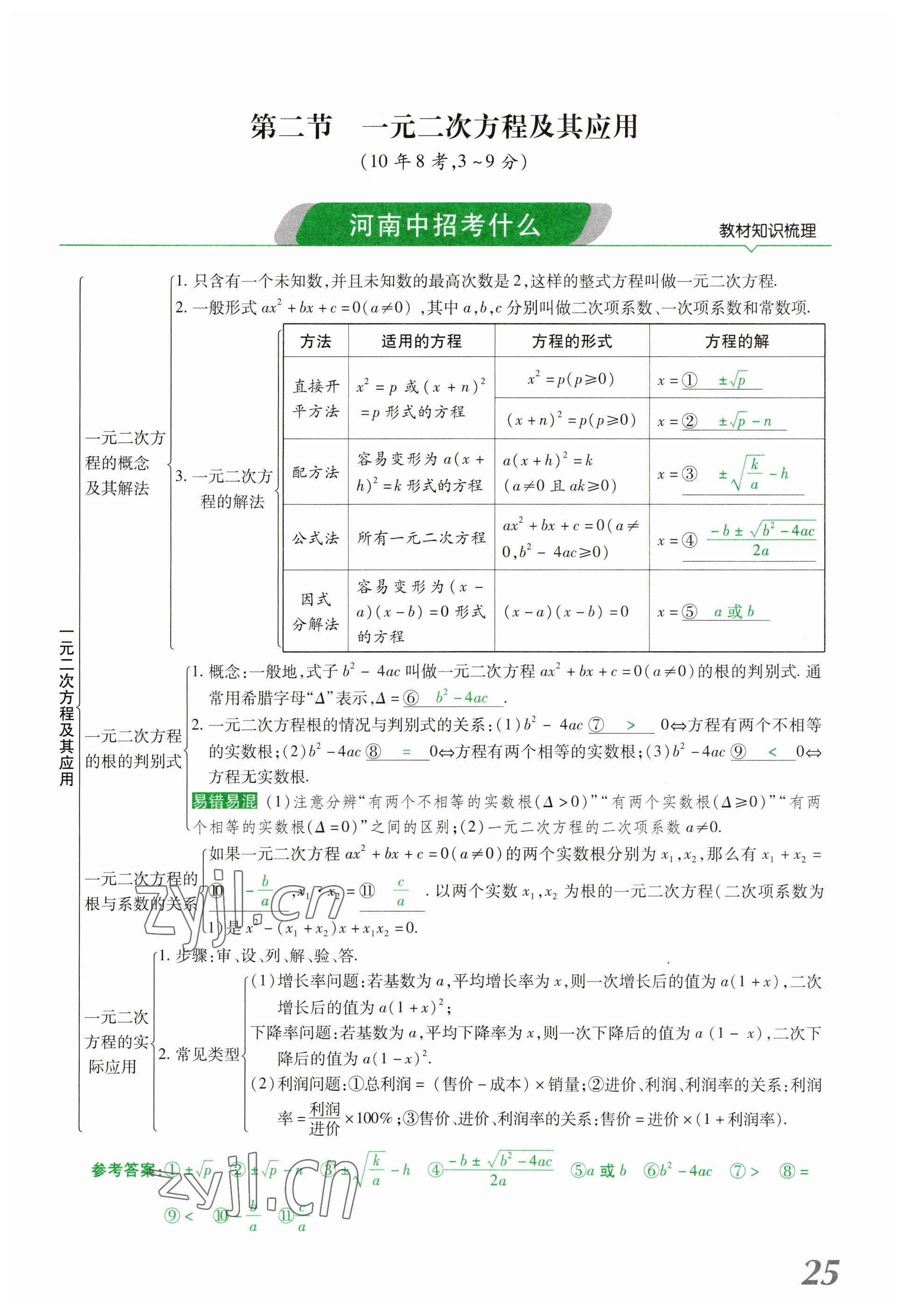 2023年领扬文化中考研究数学河南专版&nbsp;参考答案第25页