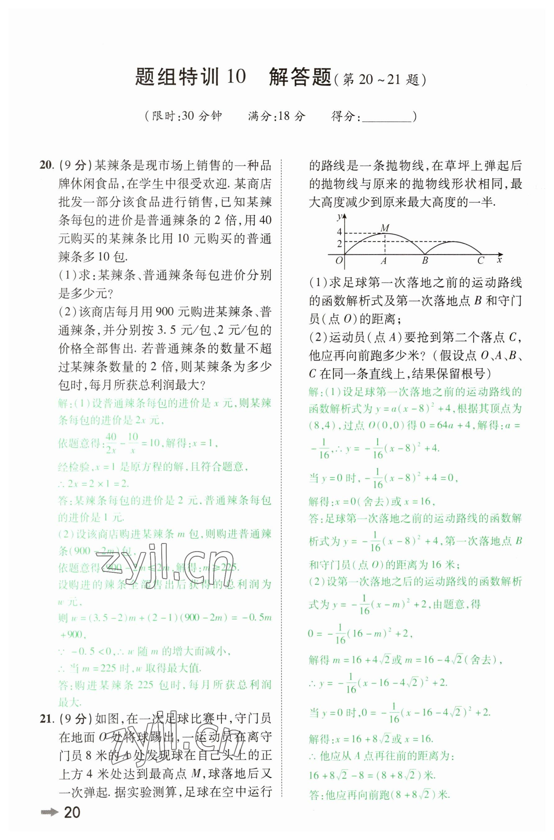 2023年领扬文化中考研究数学河南专版&nbsp;参考答案第19页