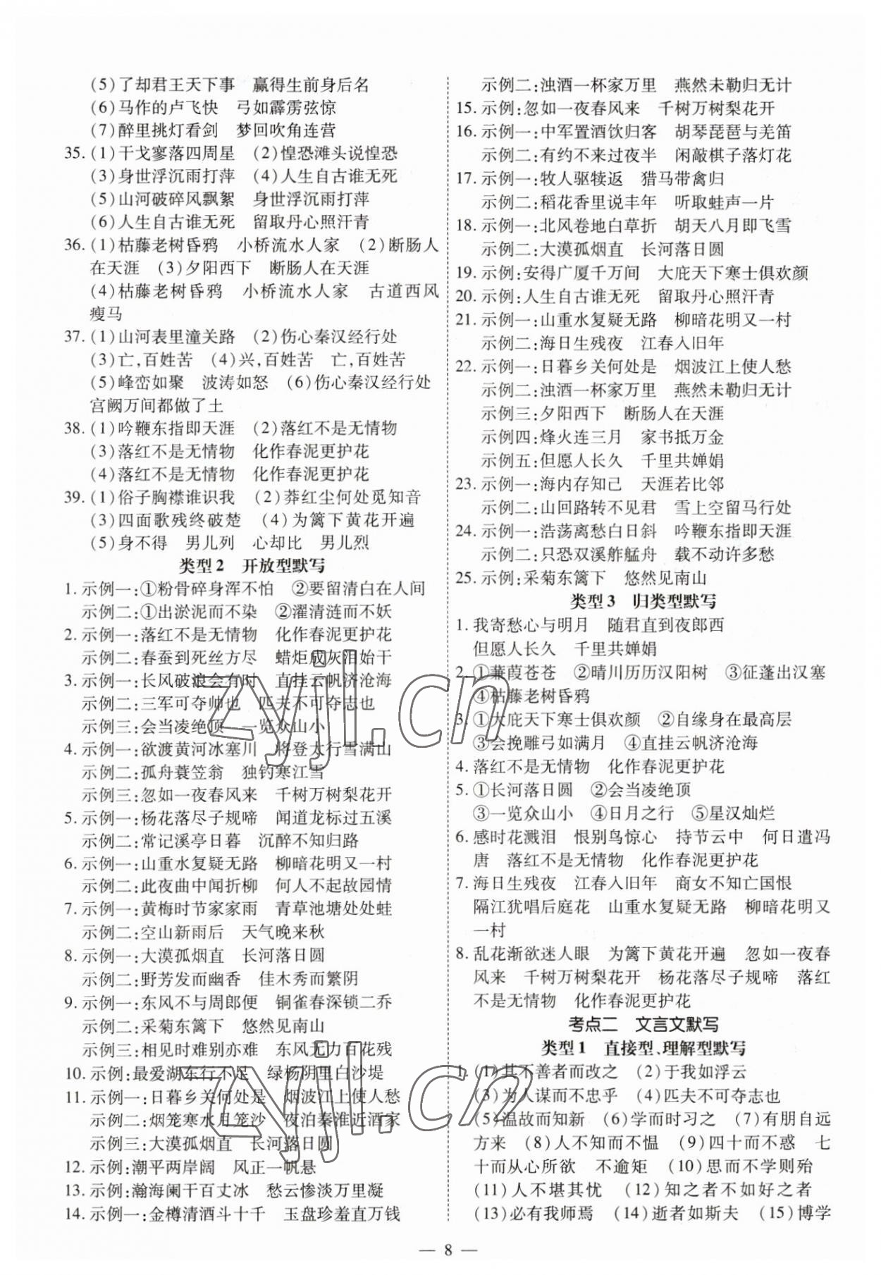 2023年中考123基础章节总复习测试卷语文龙东专版&nbsp;第8页