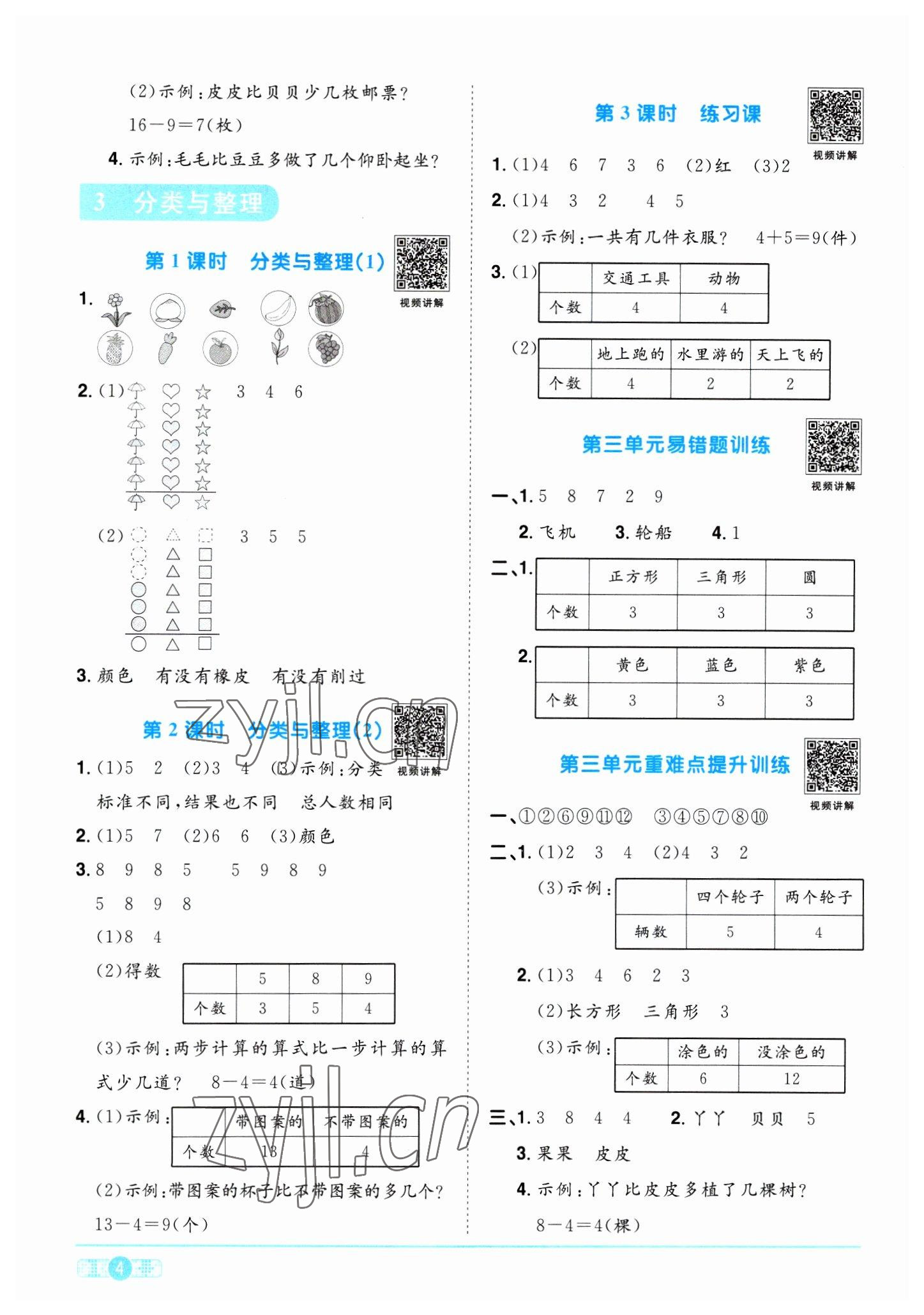 2023年阳光同学课时优化作业一年级数学下册人教版浙江专版&nbsp;第4页