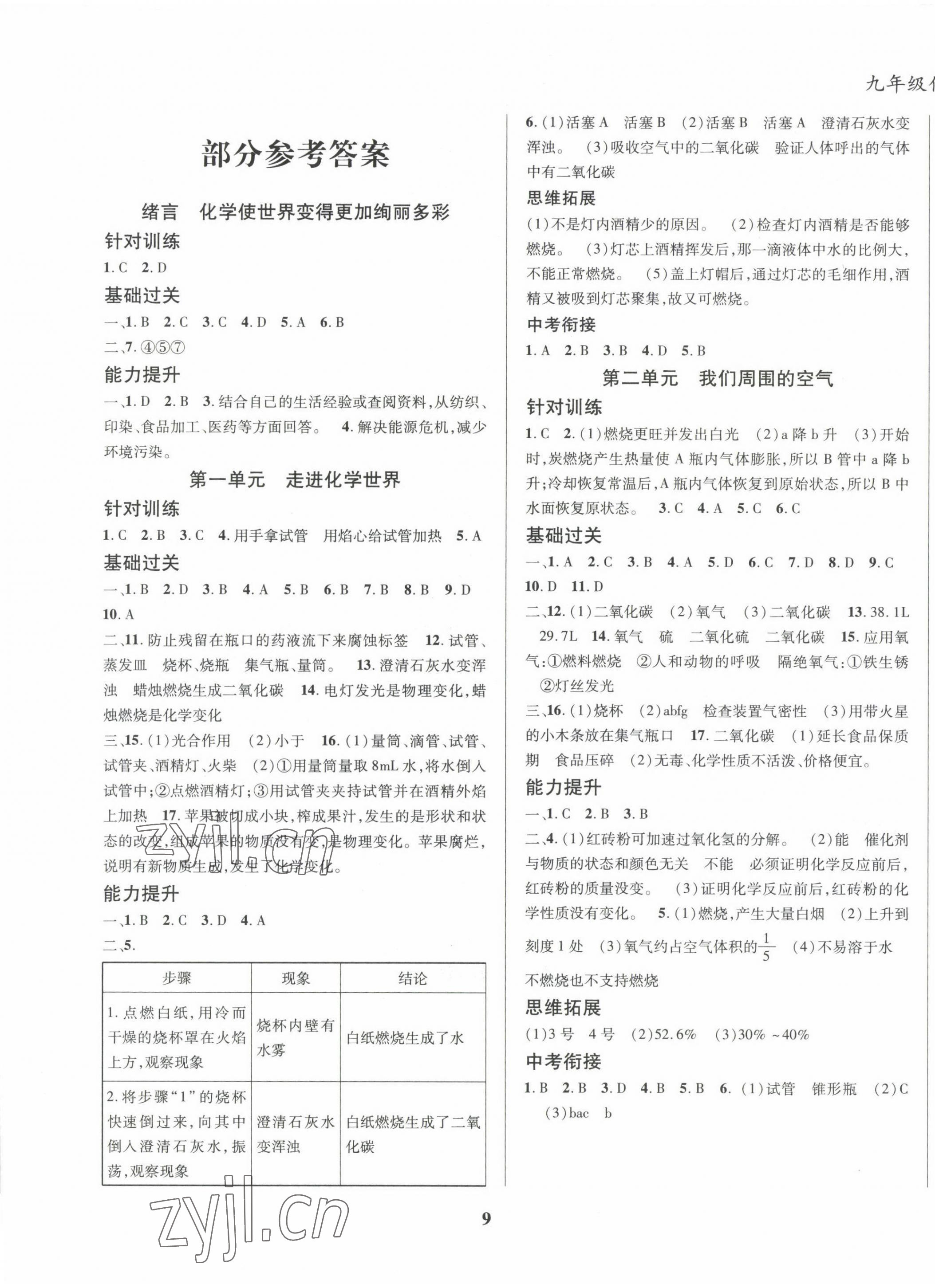 2023年复习大本营期末假期复习一本通寒假九年级化学&nbsp;第1页