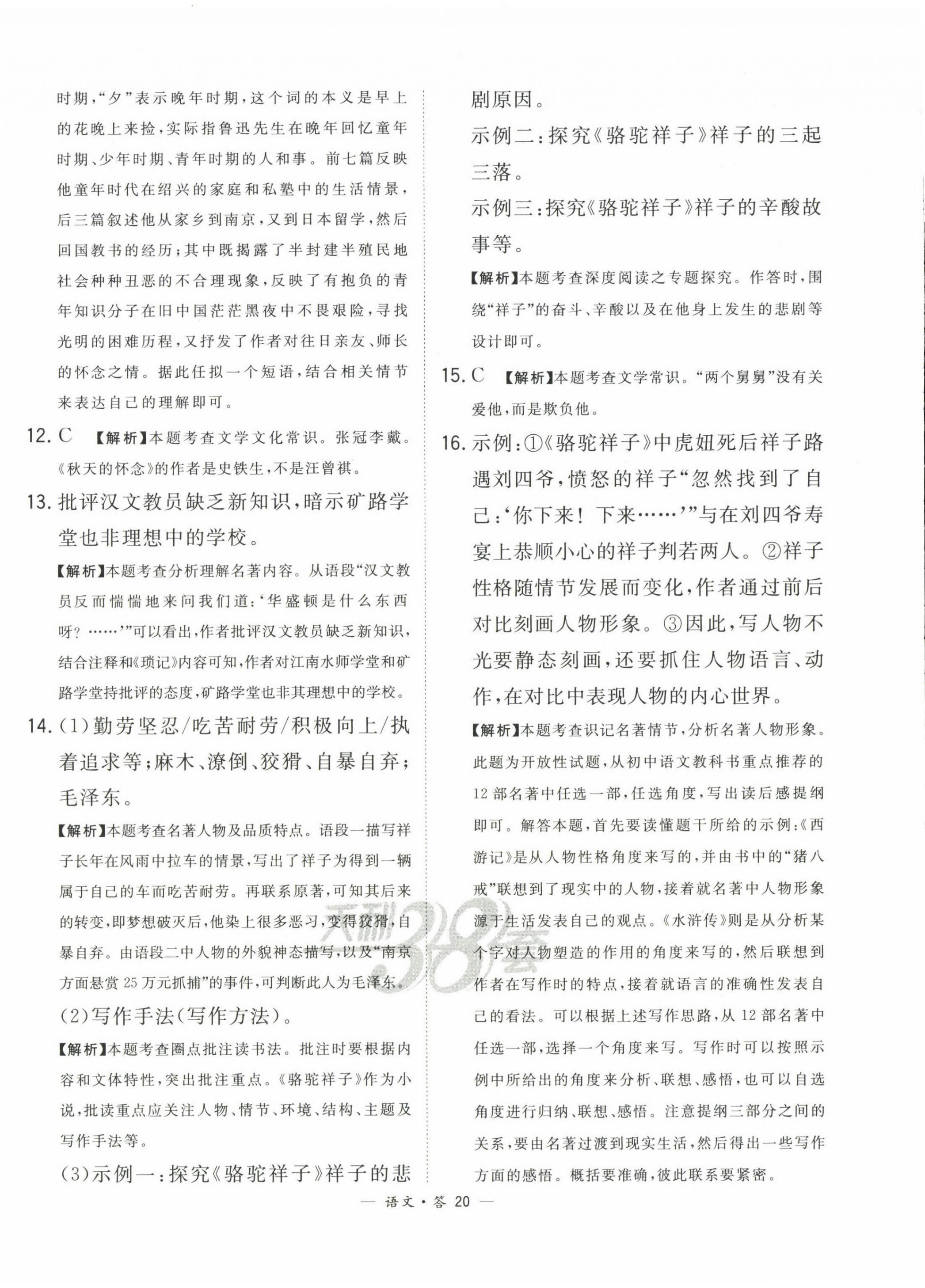 2023年3年中考真题考点分类集训卷级语文&nbsp;第20页