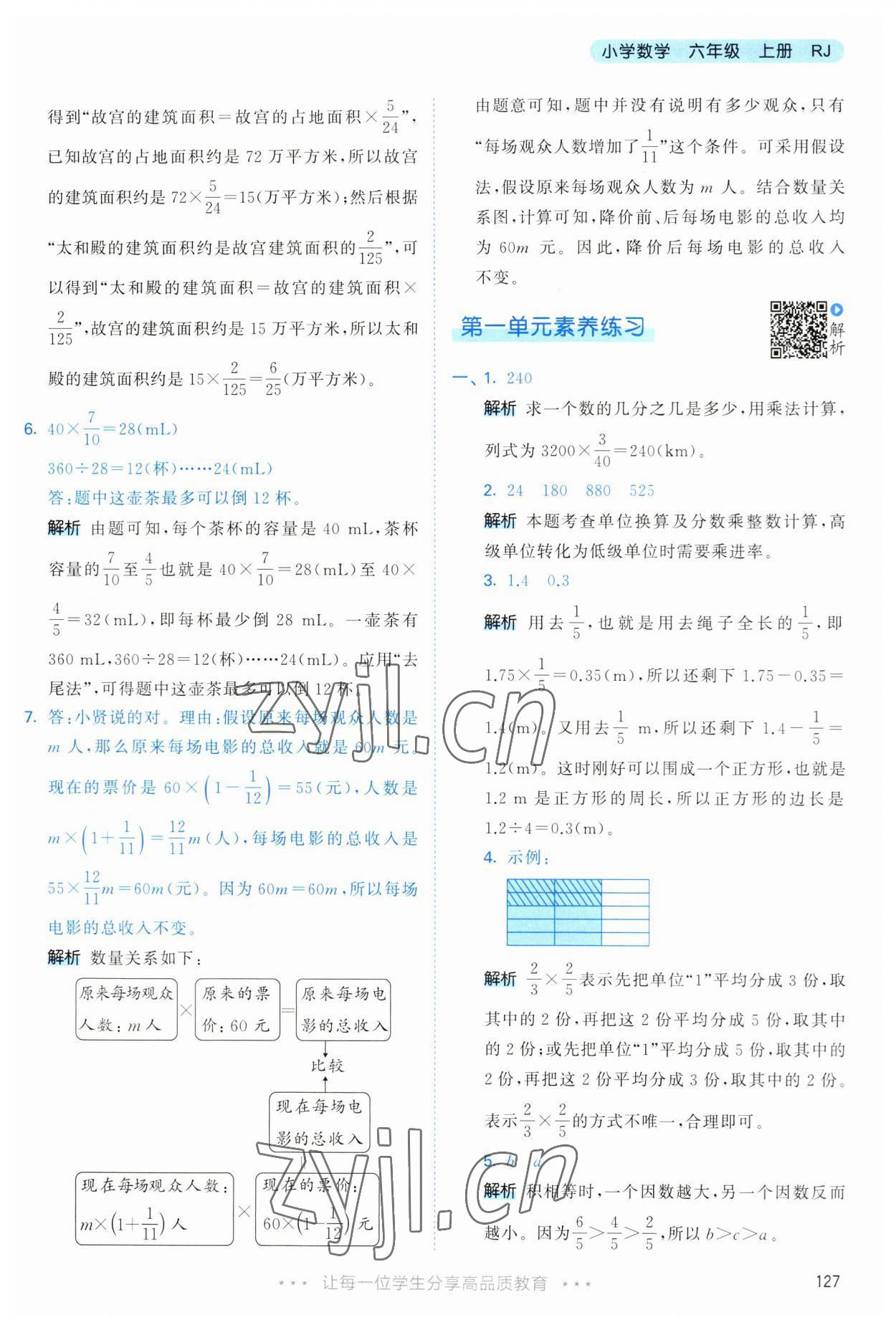 2023年53天天练六年级数学上册人教版&nbsp;第11页