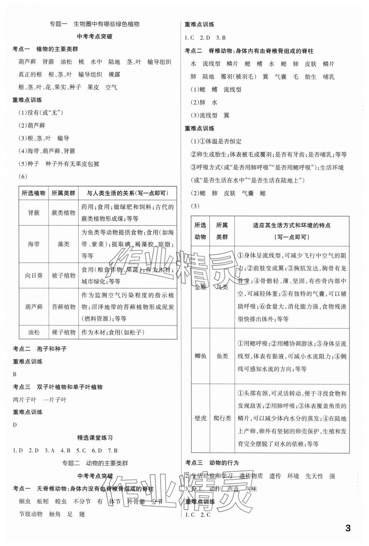 2024年滚动迁移中考总复习生物山西专版&nbsp;第3页