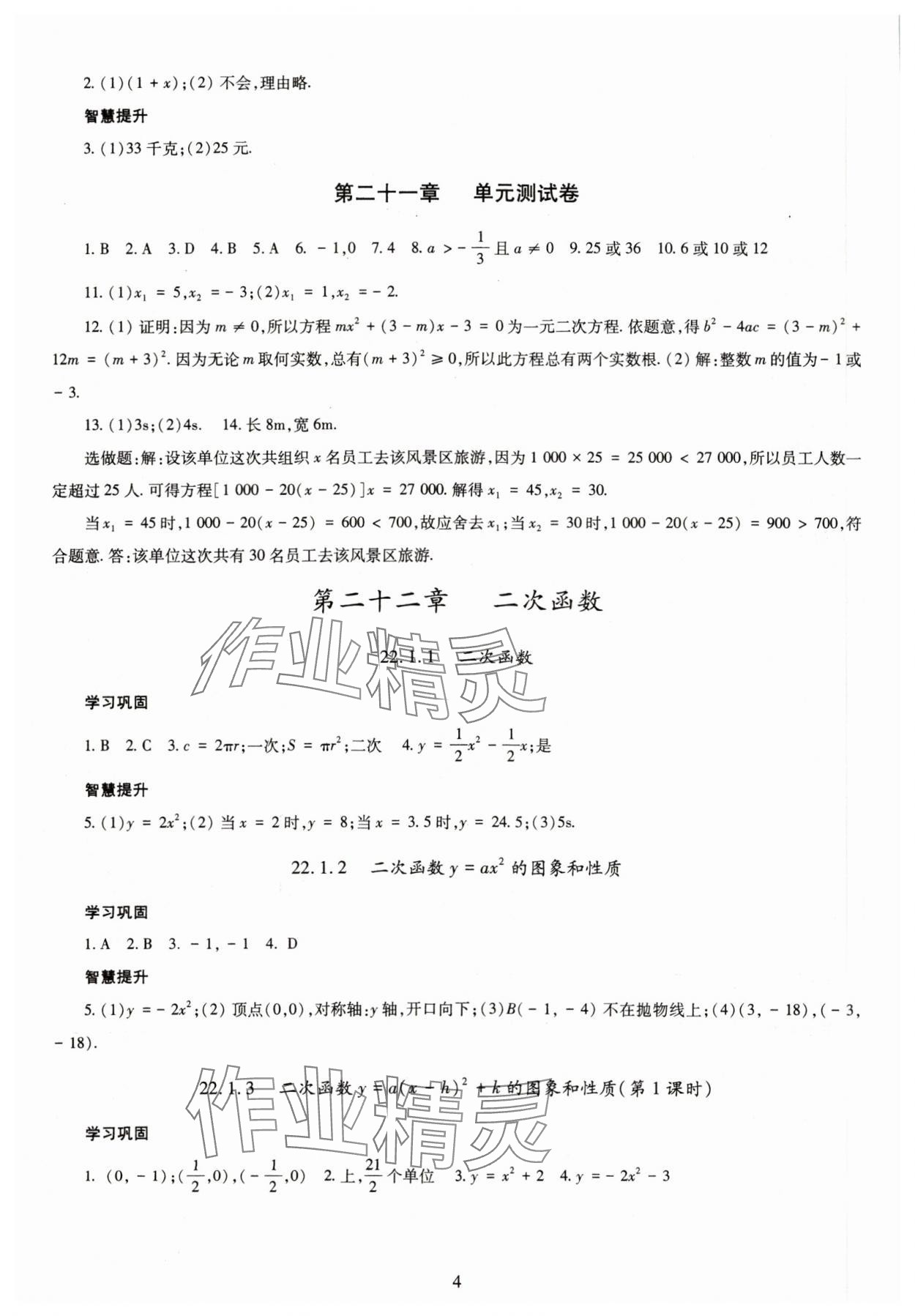 2023年智慧学习导学练九年级数学全一册人教版&nbsp;第4页