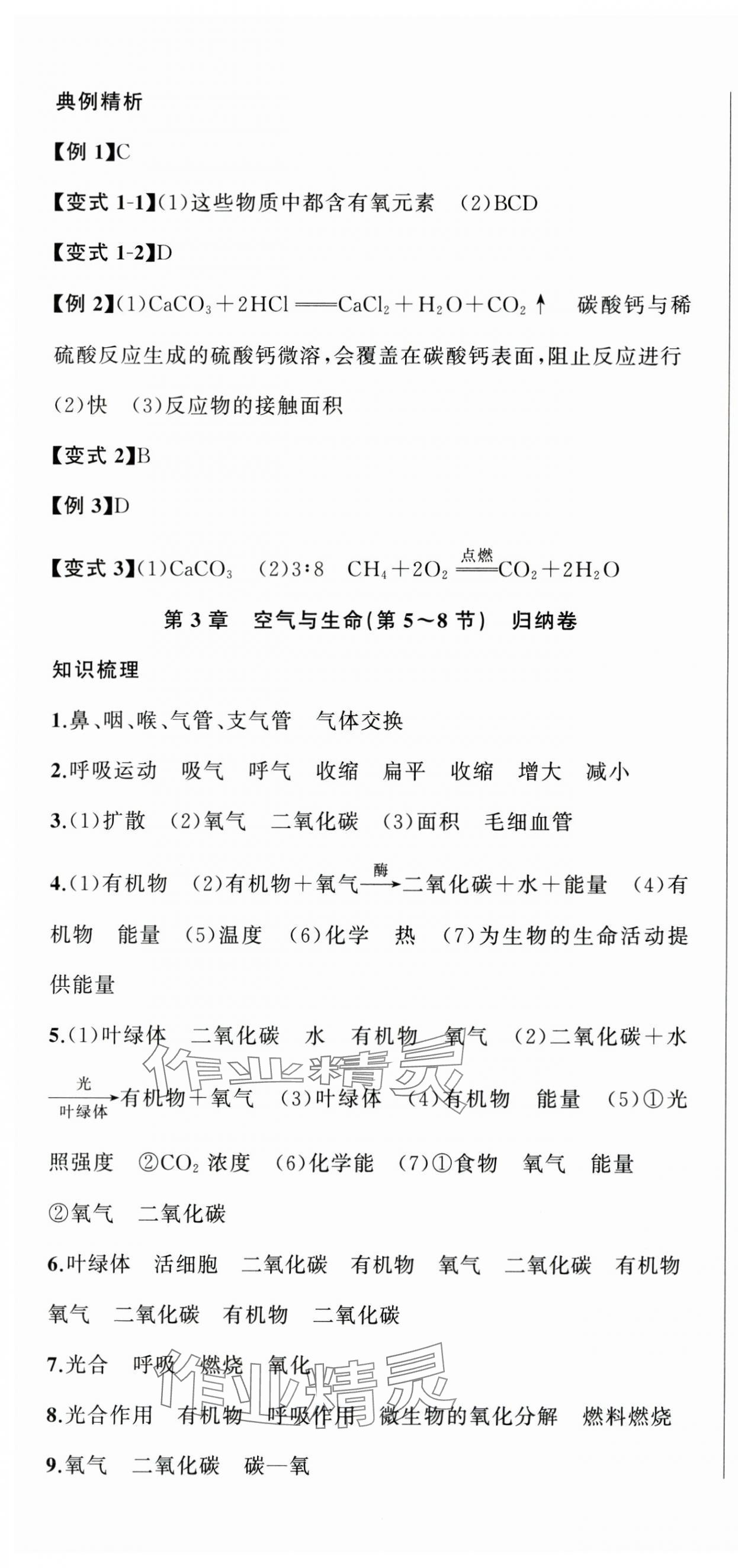 2025年名师面对面期末大通关八年级科学下册浙教版浙江专版&nbsp;参考答案第7页