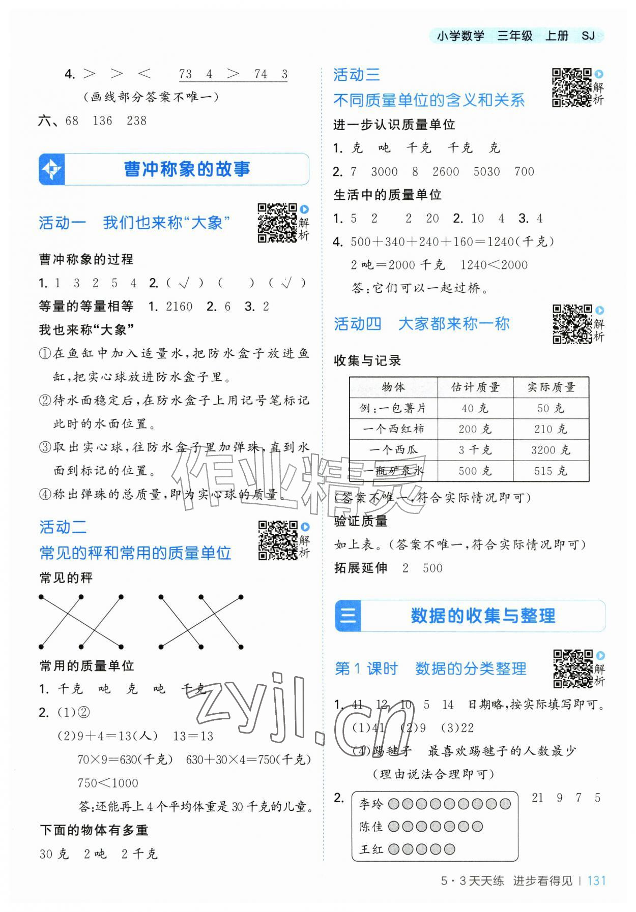 2026年53天天练三年级数学上册苏教版&nbsp;第7页