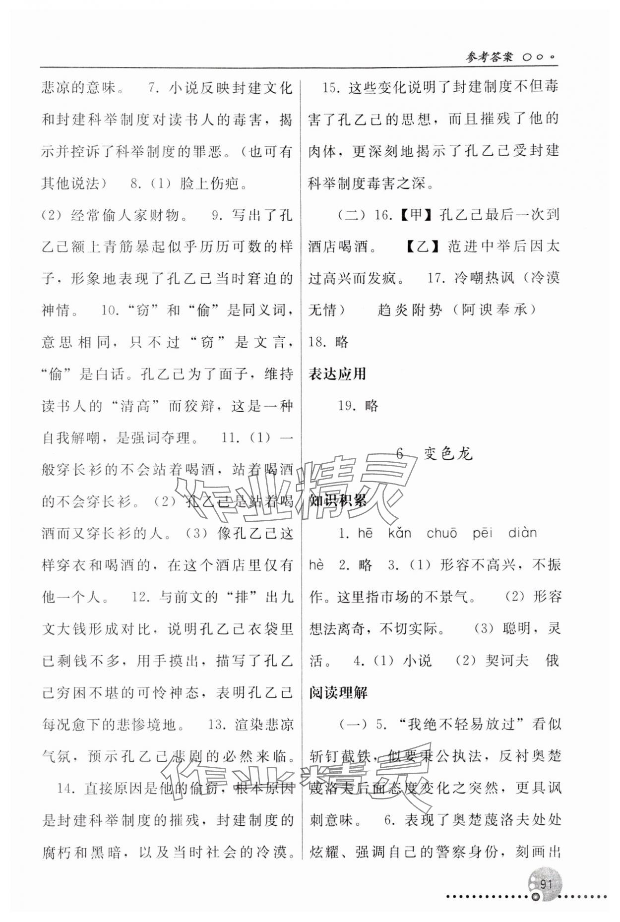 2024年同步练习册人民教育出版社九年级语文下册人教版新疆专版&nbsp;第5页