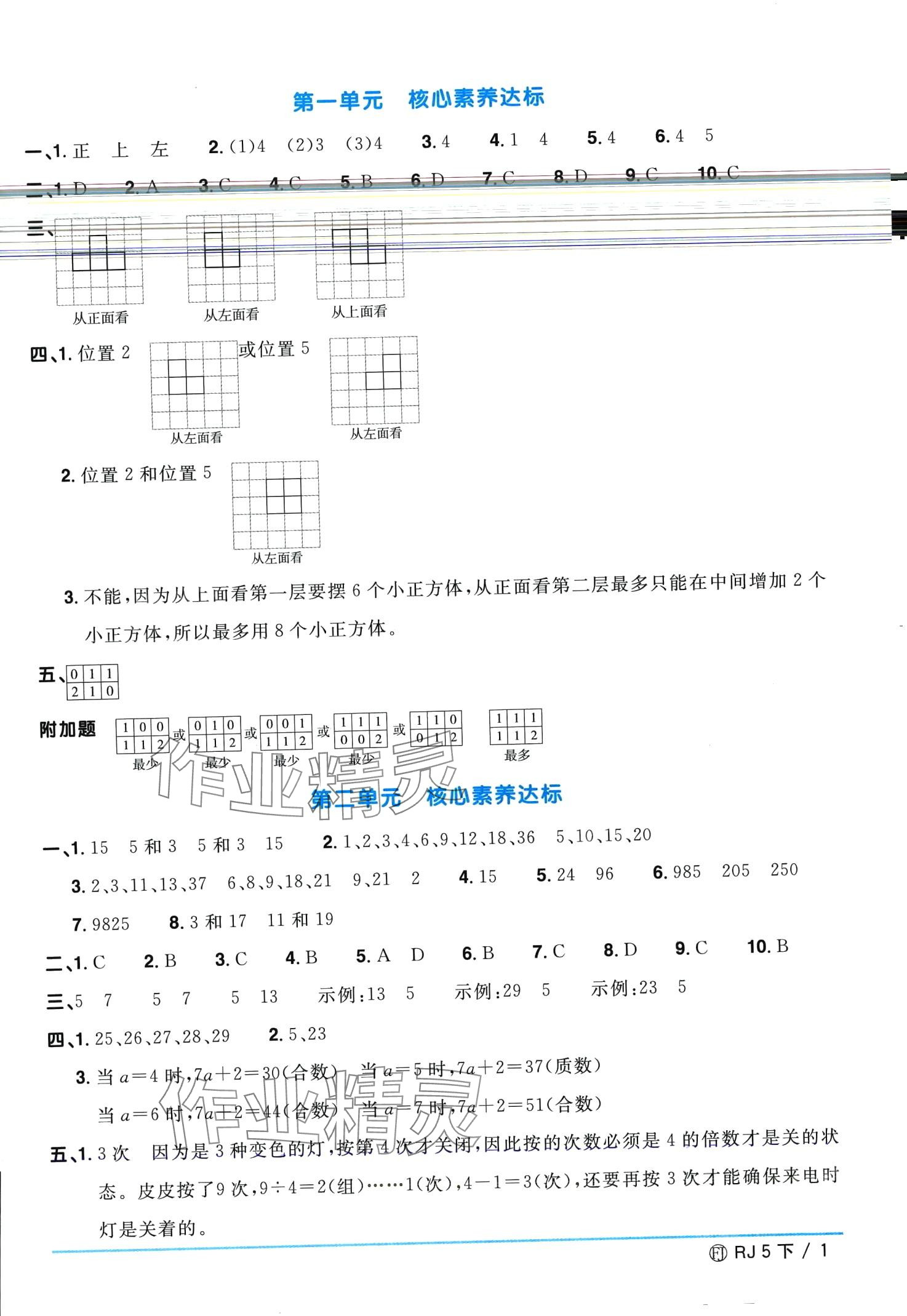 2024年阳光同学一线名师全优好卷五年级数学下册人教版福建专版&nbsp;第1页