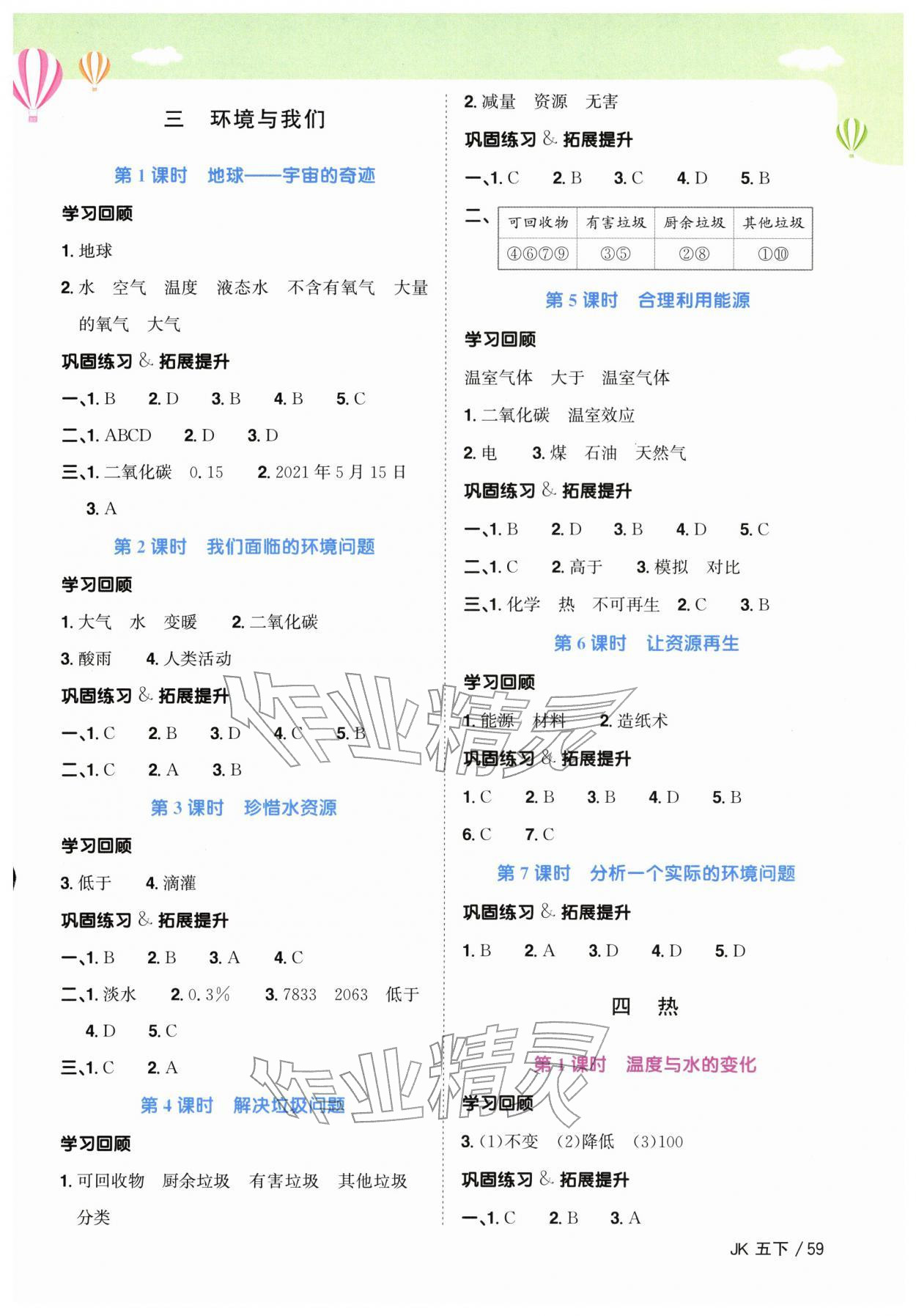 2026年阳光同学课时优化作业五年级科学下册教科版&nbsp;第3页