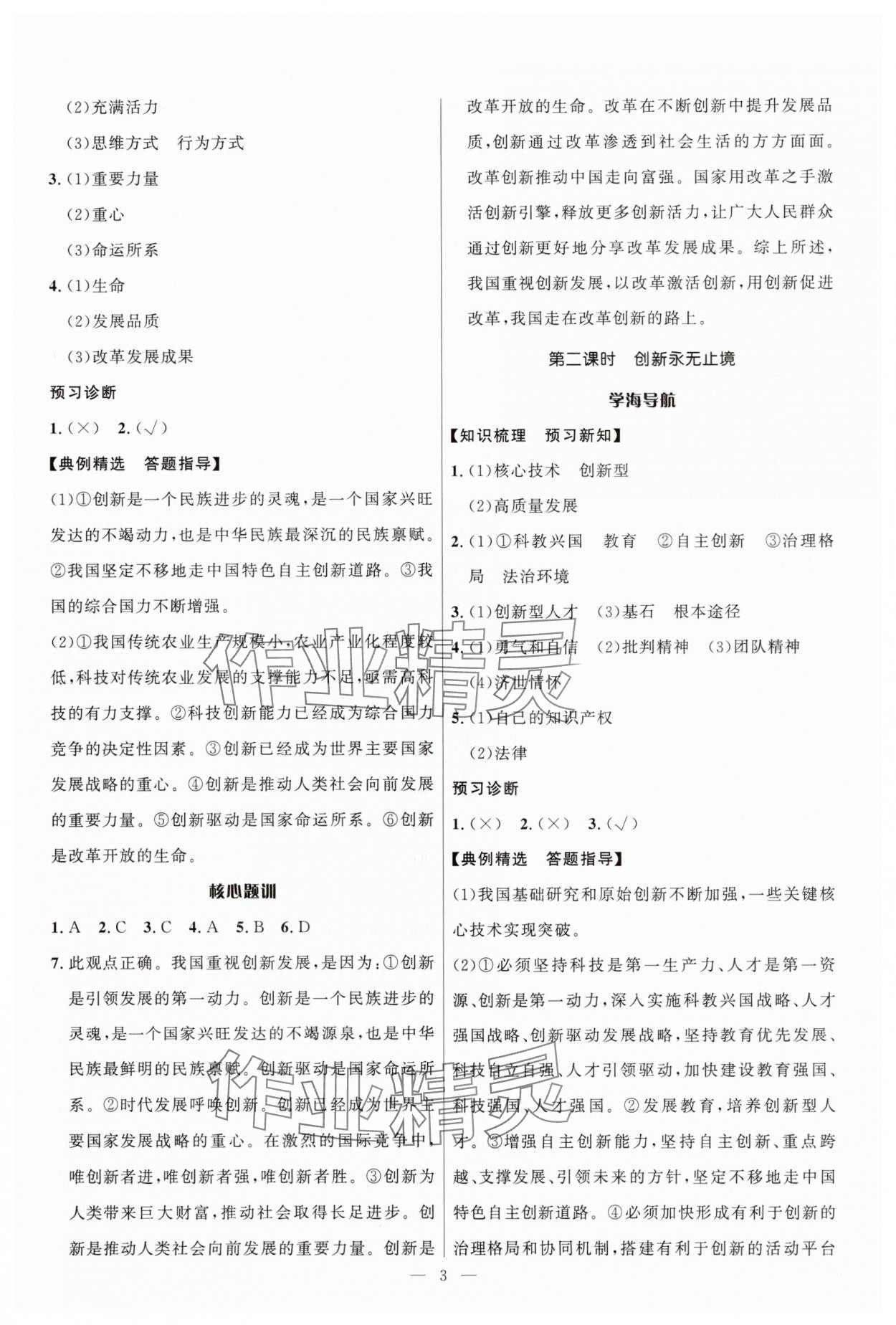 2025年顶尖课课练九年级道德与法治全一册人教版贵州专版&nbsp;第3页