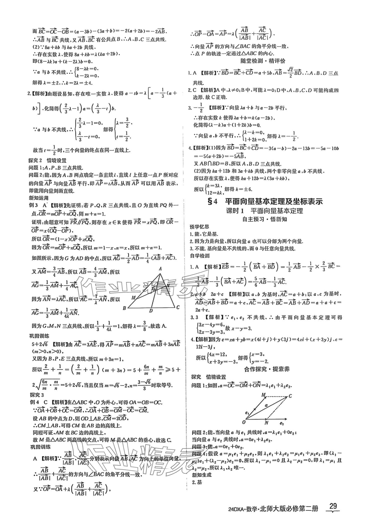 2024年金太阳导学案高中数学必修第二册北师大版&nbsp;第29页