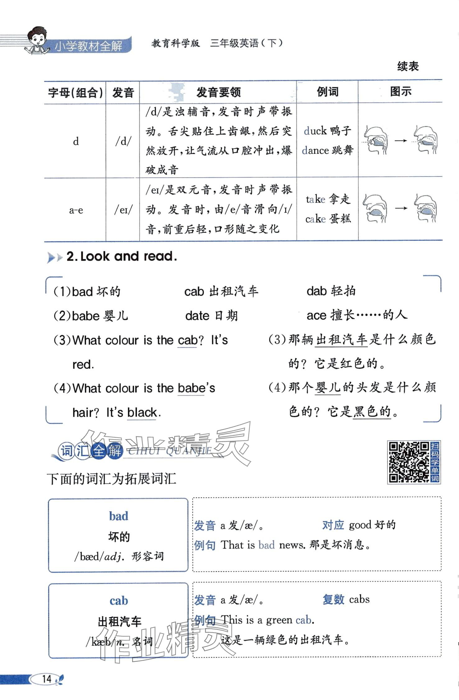 2024年教材课本三年级英语下册教科版&nbsp;第14页