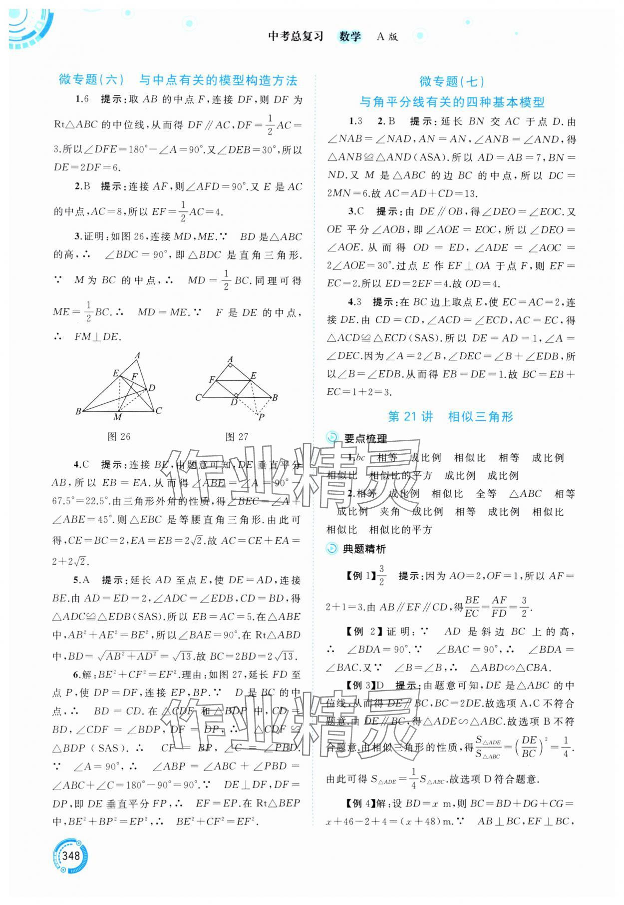 2025年中考先锋中考总复习数学&nbsp;参考答案第21页