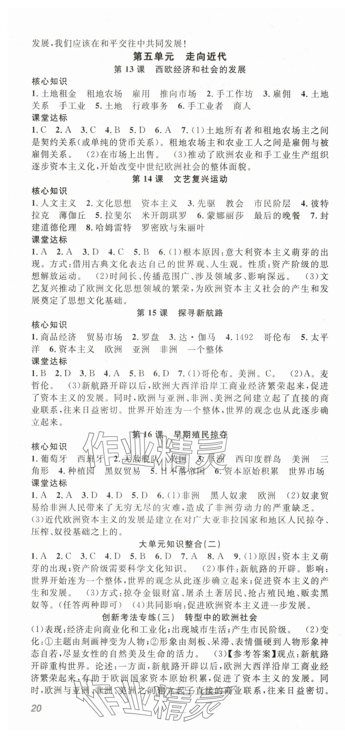 2025年名师学案九年级历史全一册&nbsp;第4页