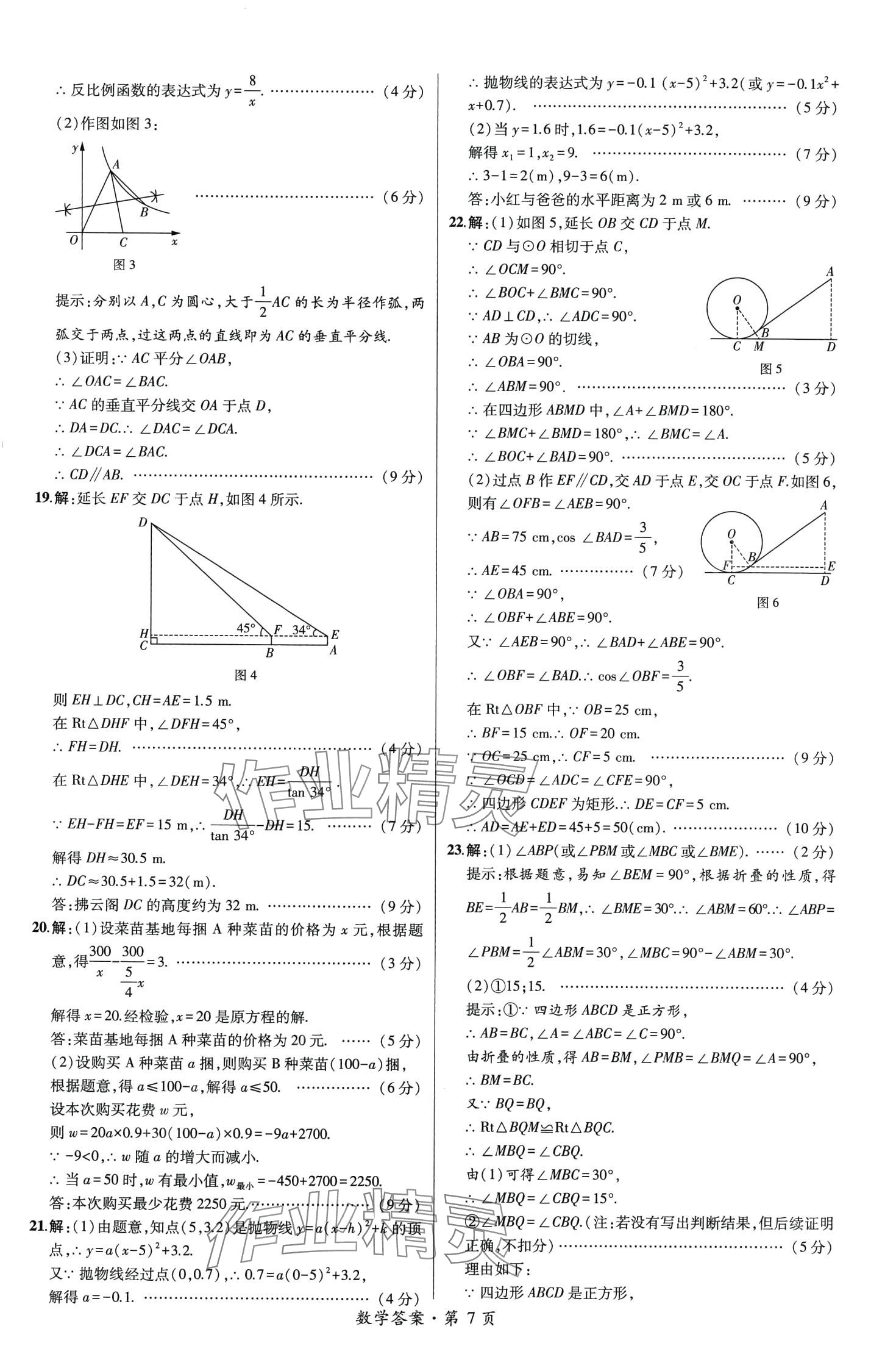 2024年中考考向卷九年级数学全一册通用版&nbsp;第7页