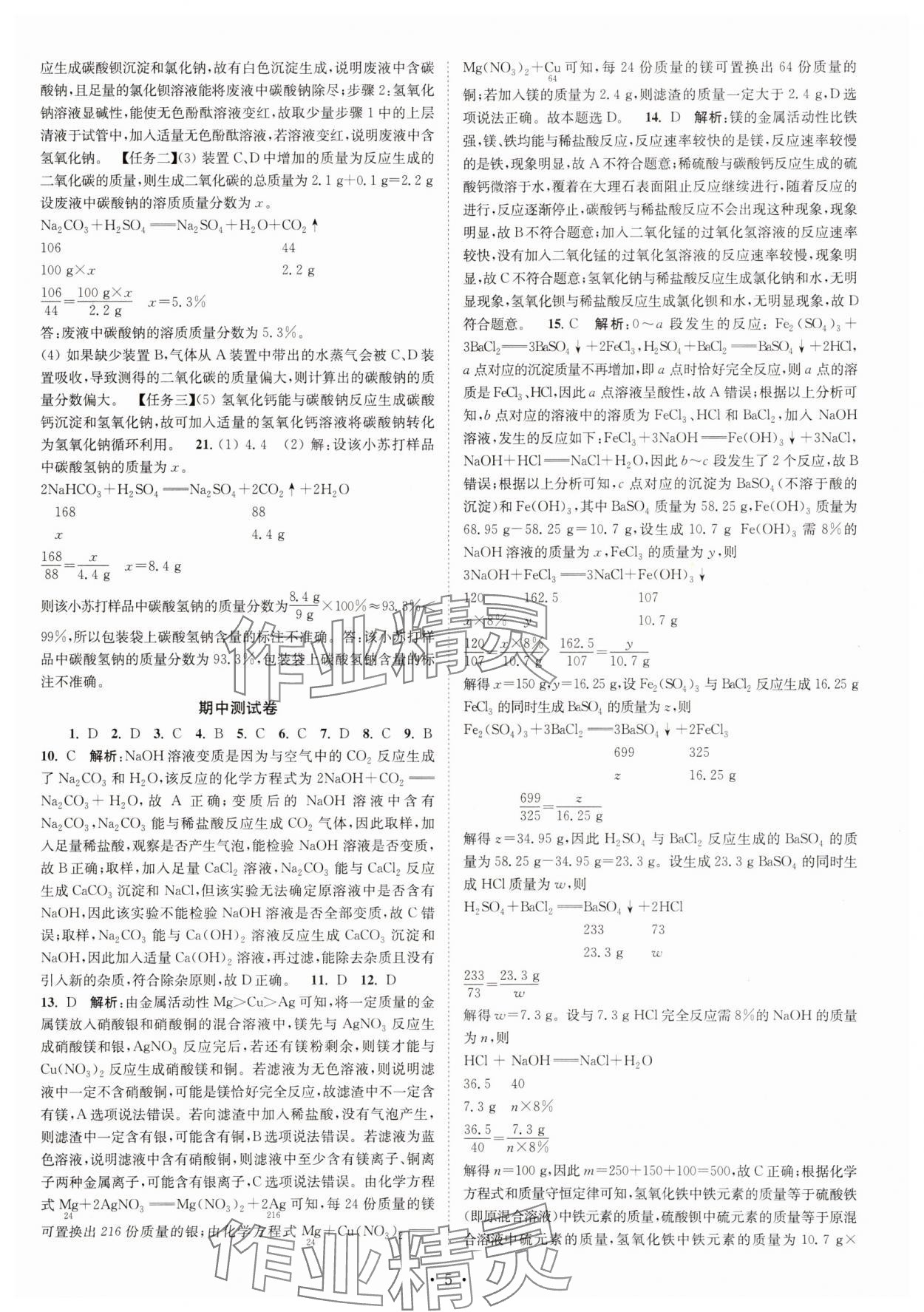 2025年江苏密卷九年级化学下册沪教版&nbsp;第5页
