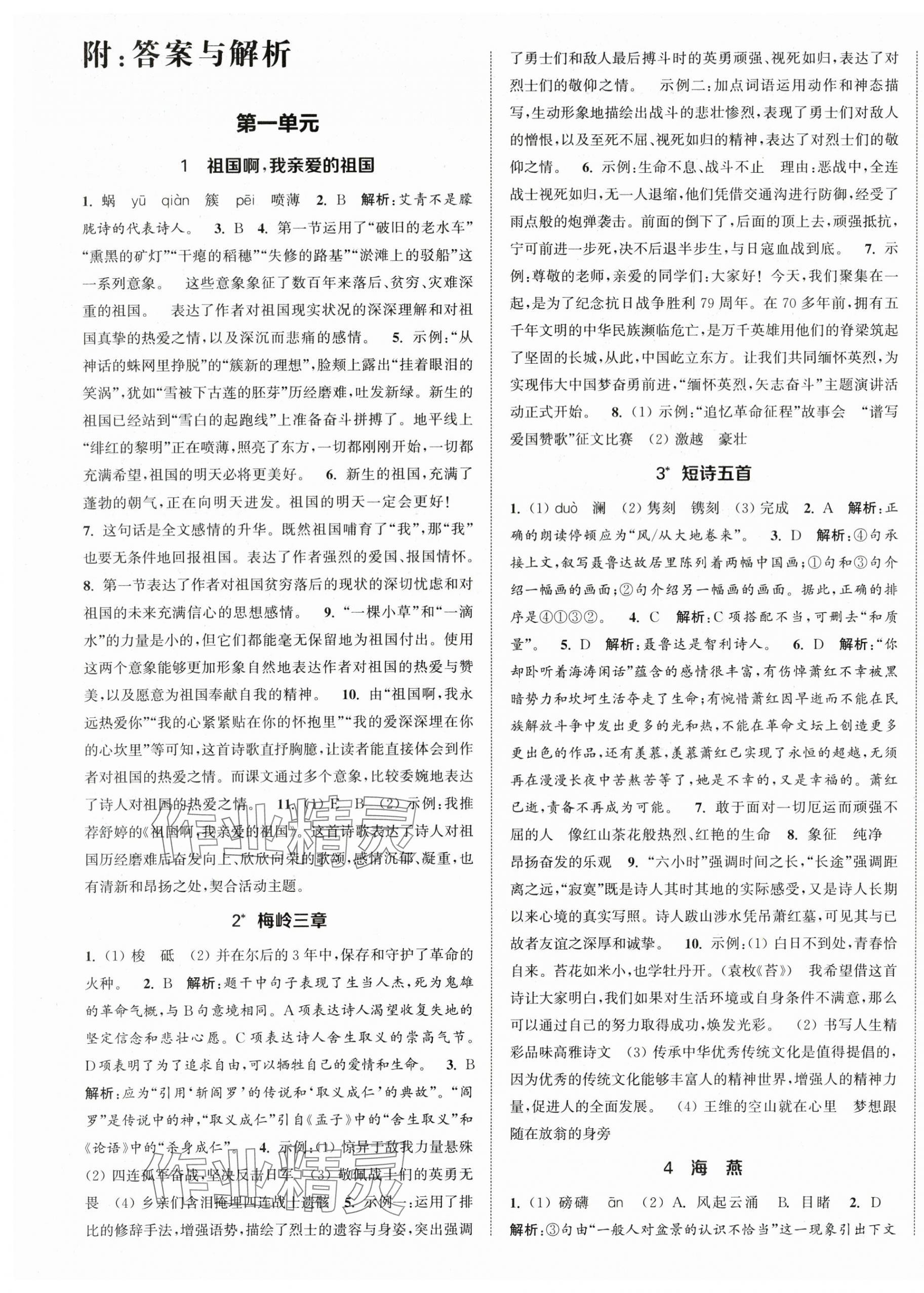 2025年金钥匙提优训练课课练九年级语文下册人教版&nbsp;第1页