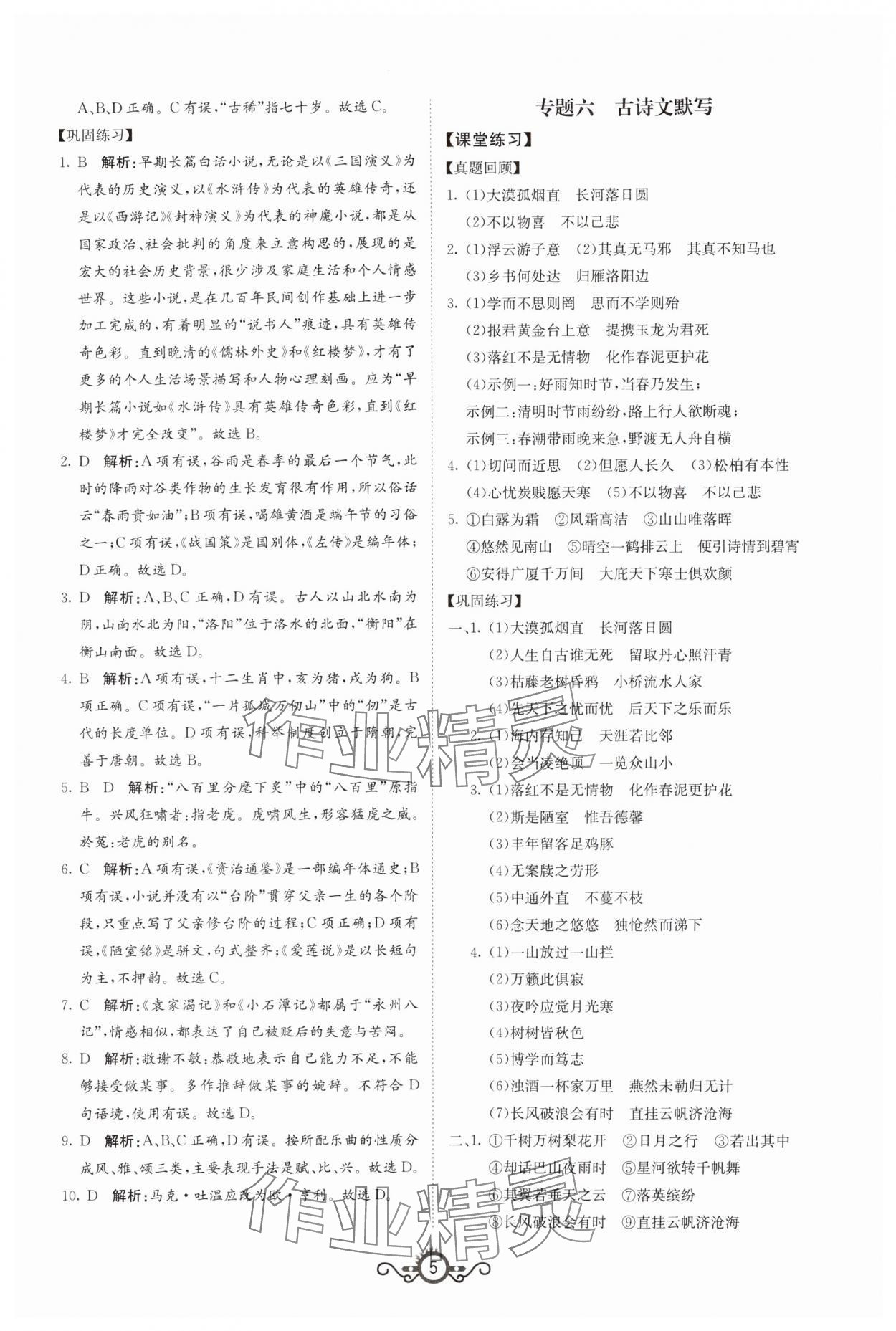 2024年中考先锋中考总复习语文&nbsp;第5页