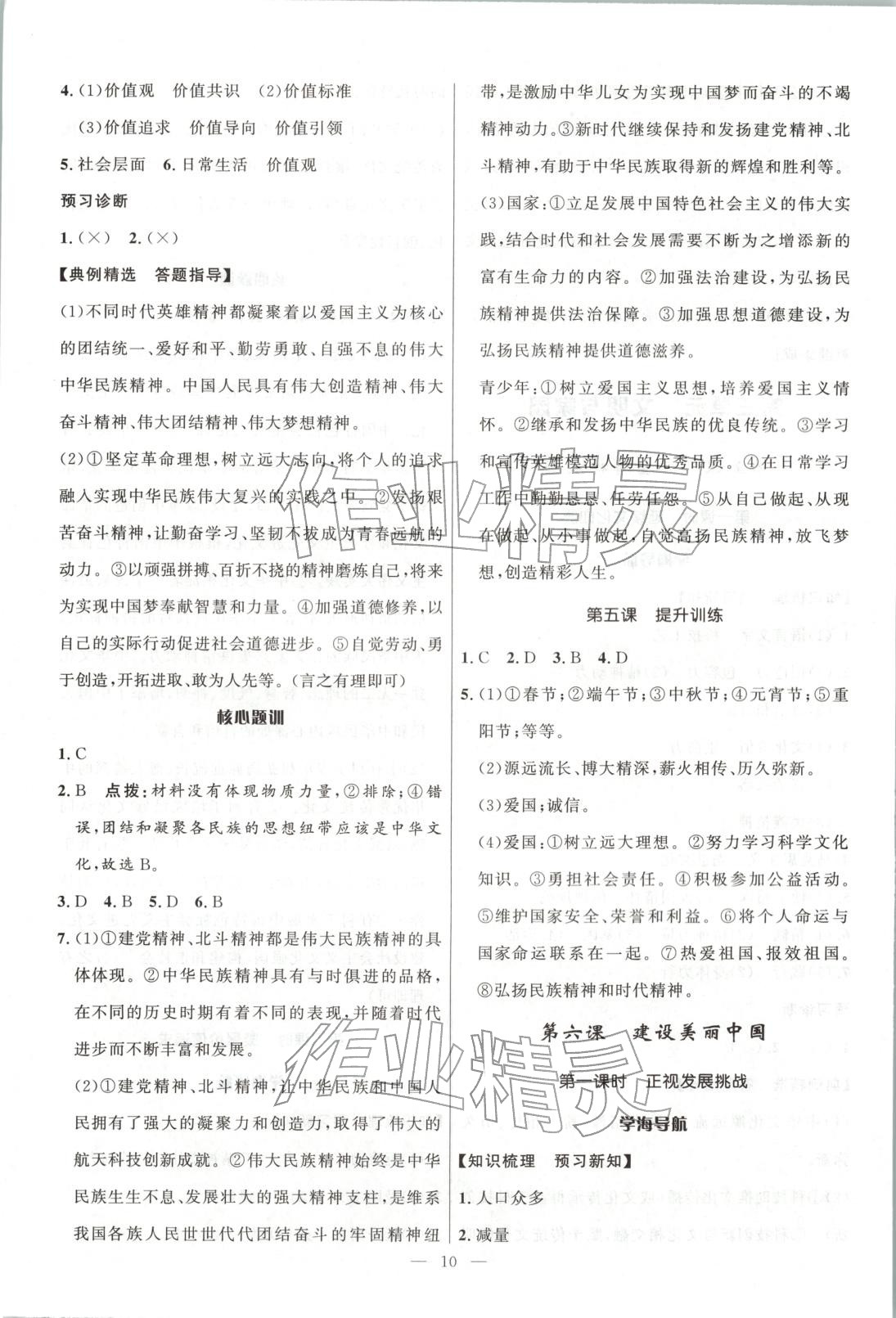 2025年顶尖课课练九年级道德与法治全一册人教版贵州专版&nbsp;第10页