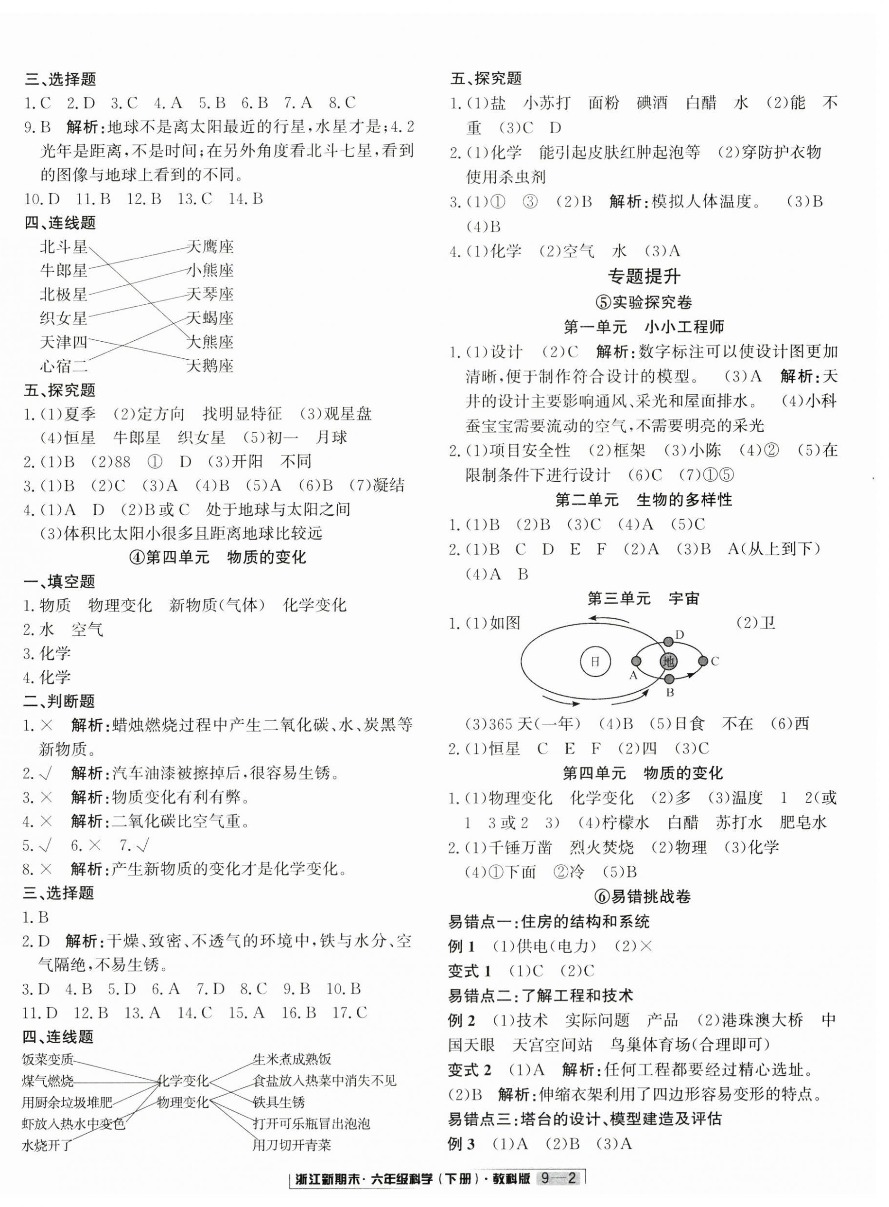 2025年励耘书业浙江新期末六年级科学下册教科版&nbsp;第2页