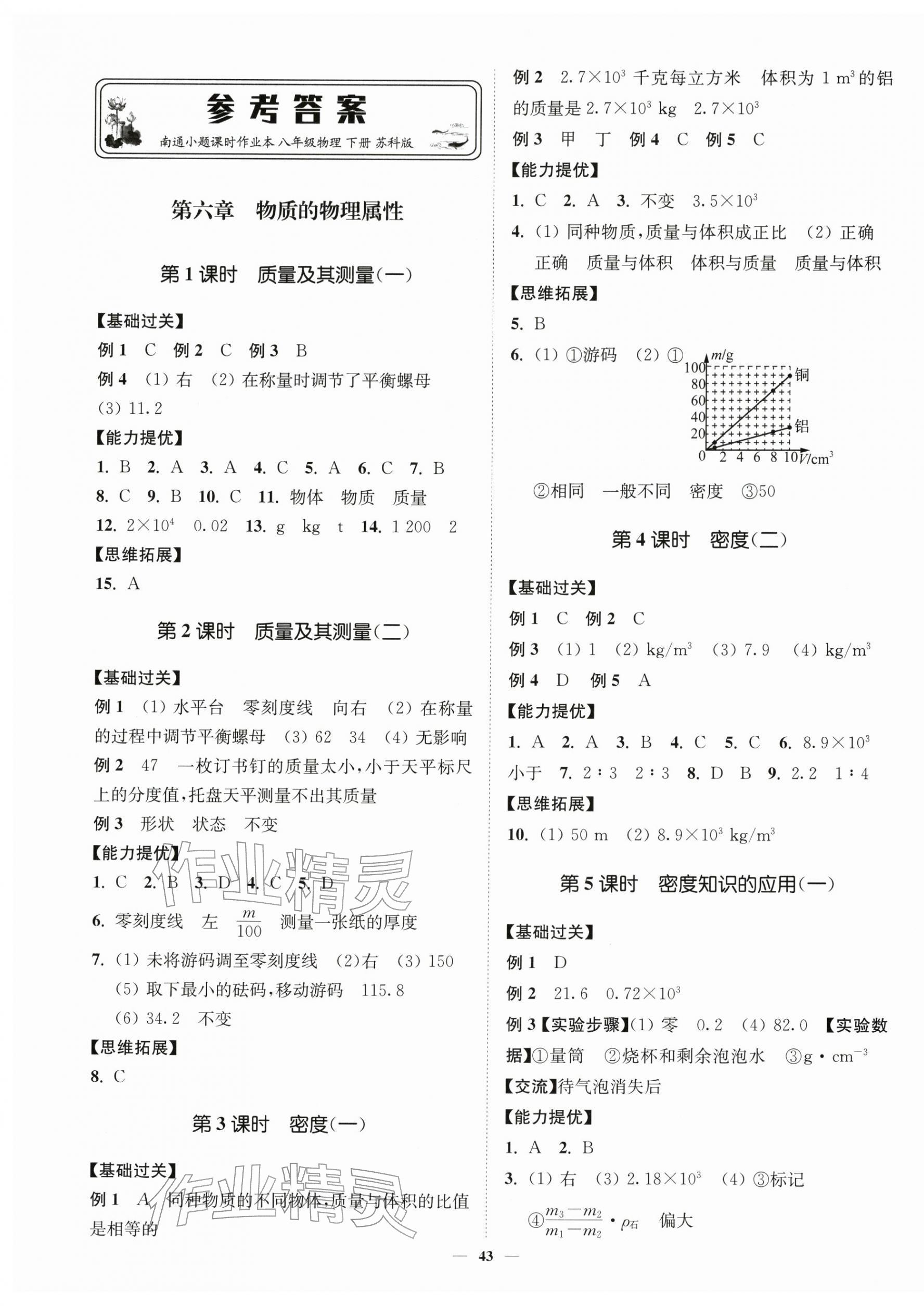 2026年南通小题课时作业本八年级物理下册苏科版&nbsp;第1页