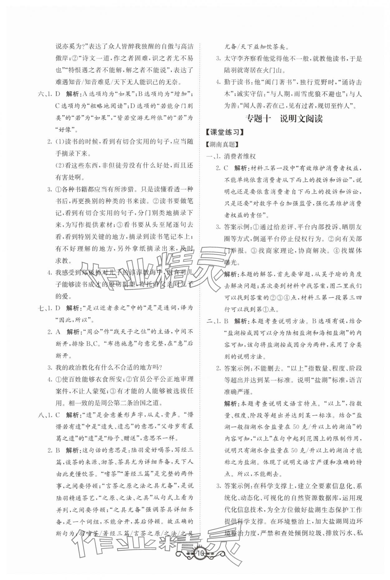 2024年中考先锋中考总复习语文&nbsp;第10页