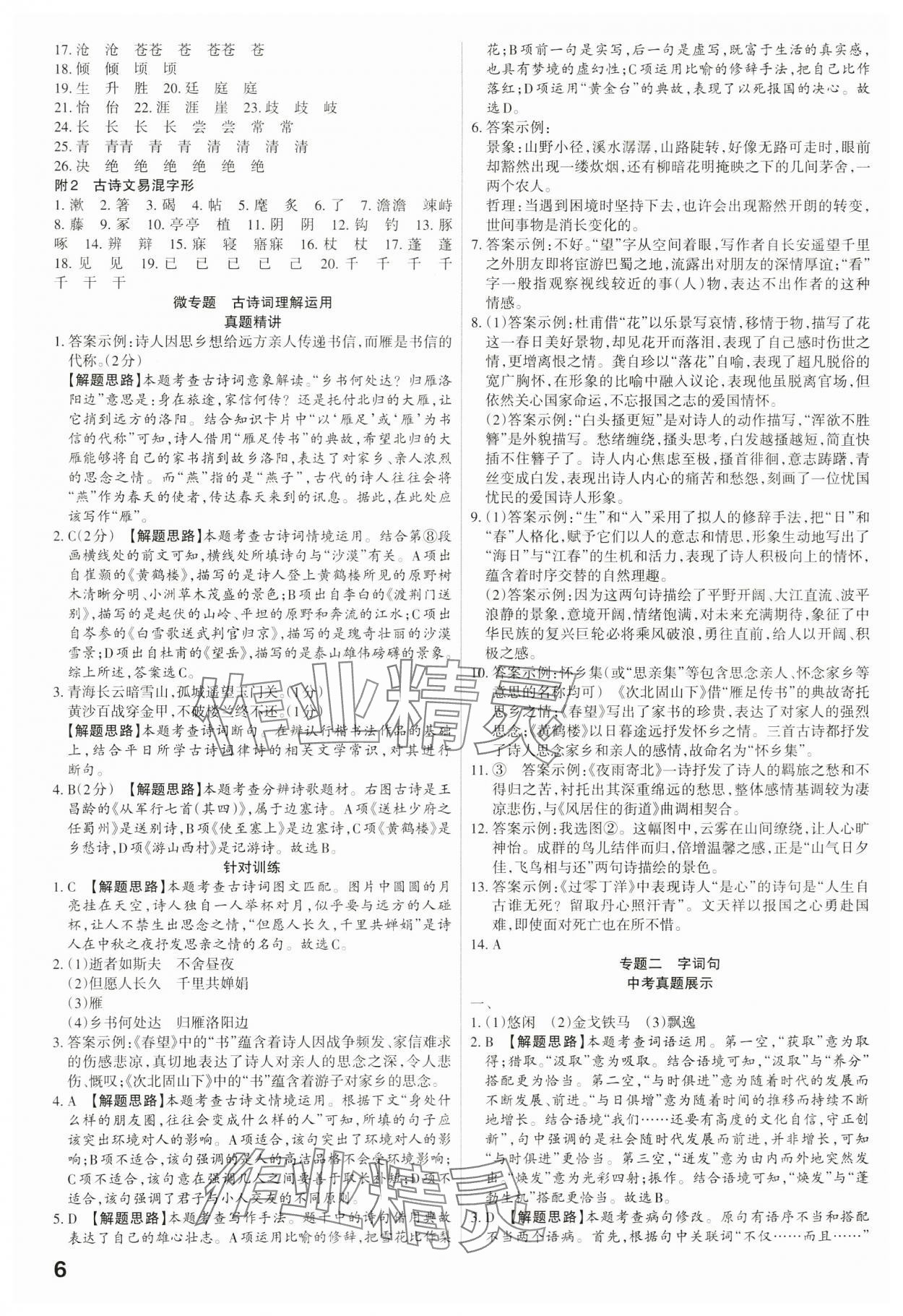 2024年滚动迁移中考总复习语文广东专版&nbsp;第6页
