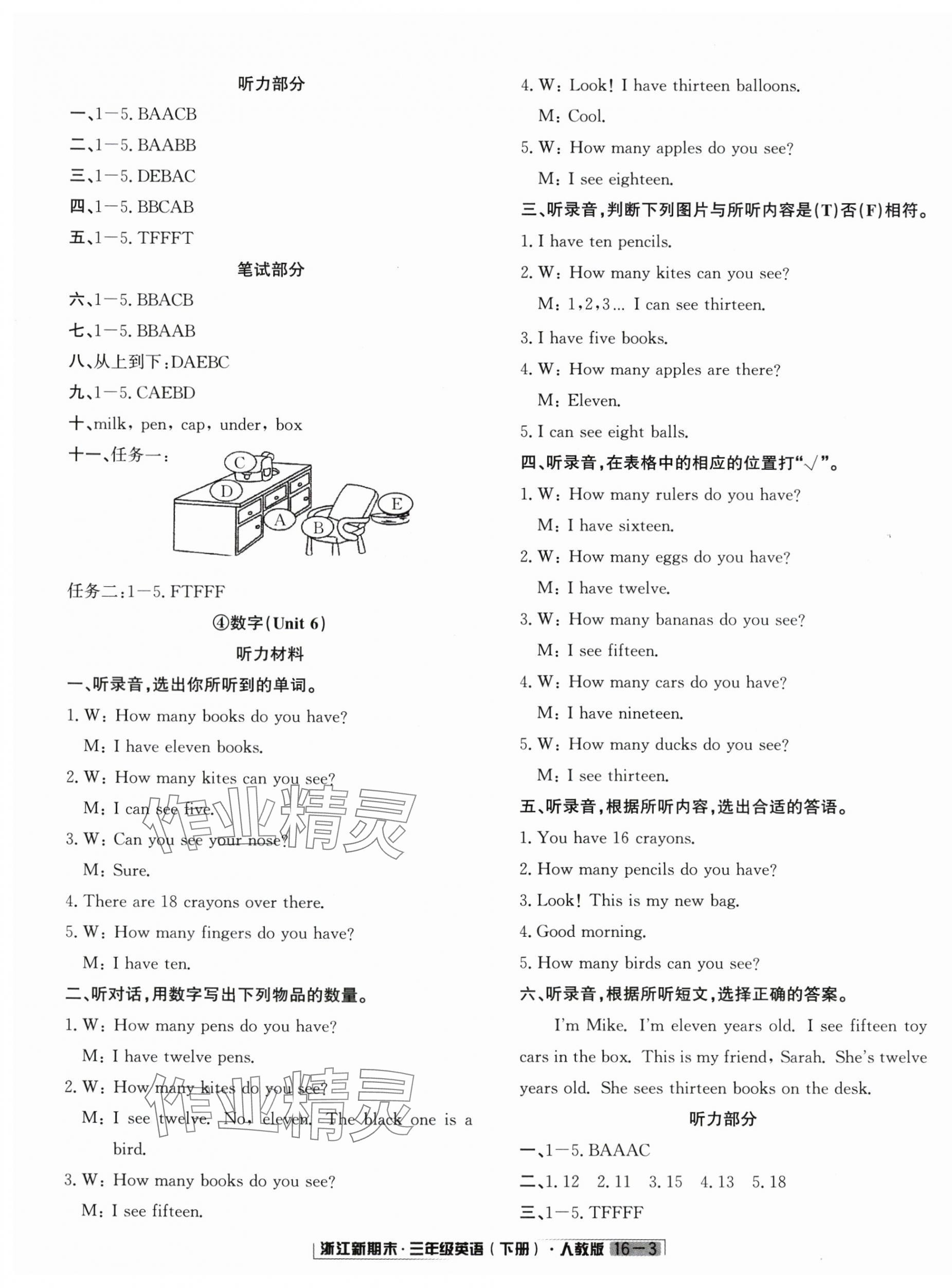 2024年励耘书业浙江新期末三年级英语下册人教版&nbsp;第3页