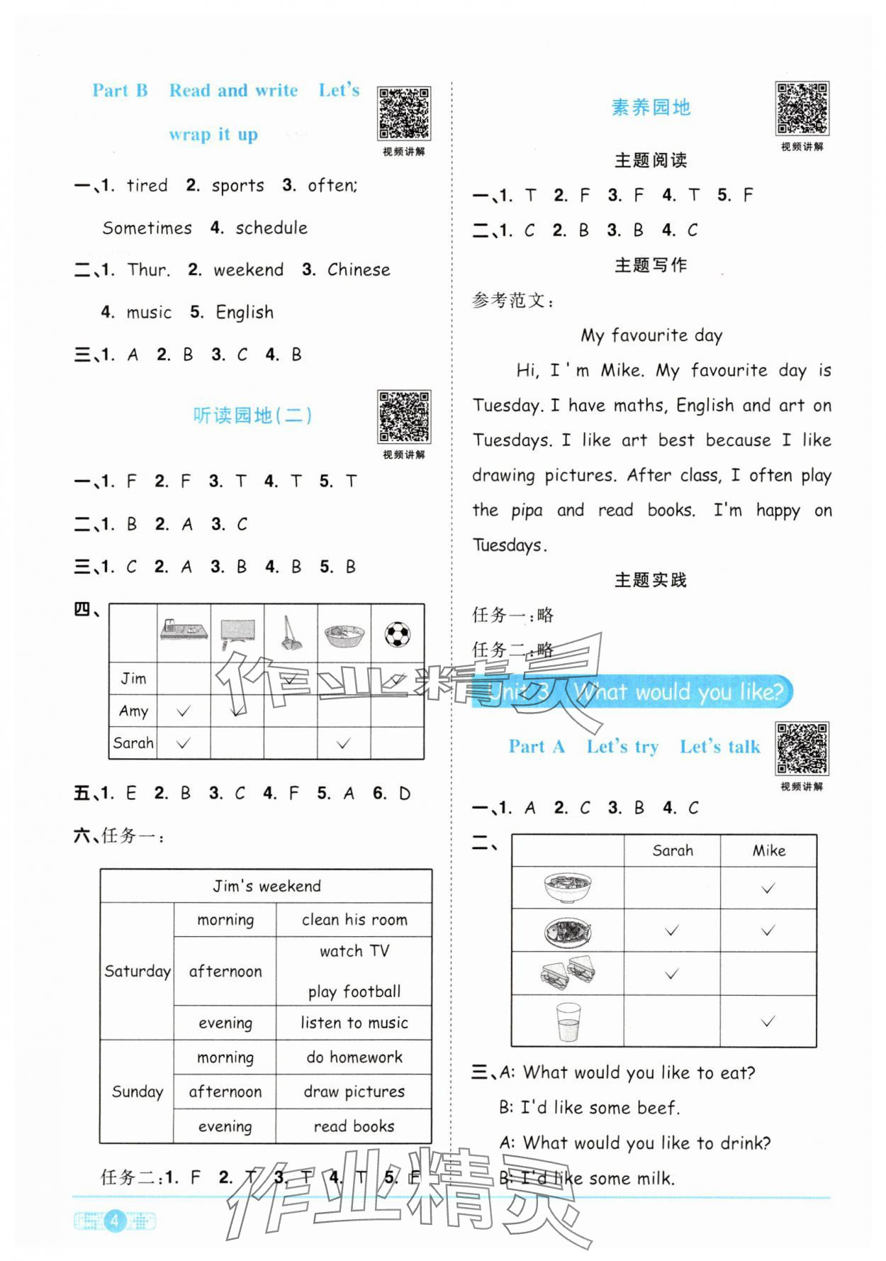 2025年阳光同学课时优化作业五年级英语上册人教PEP版&nbsp;第4页