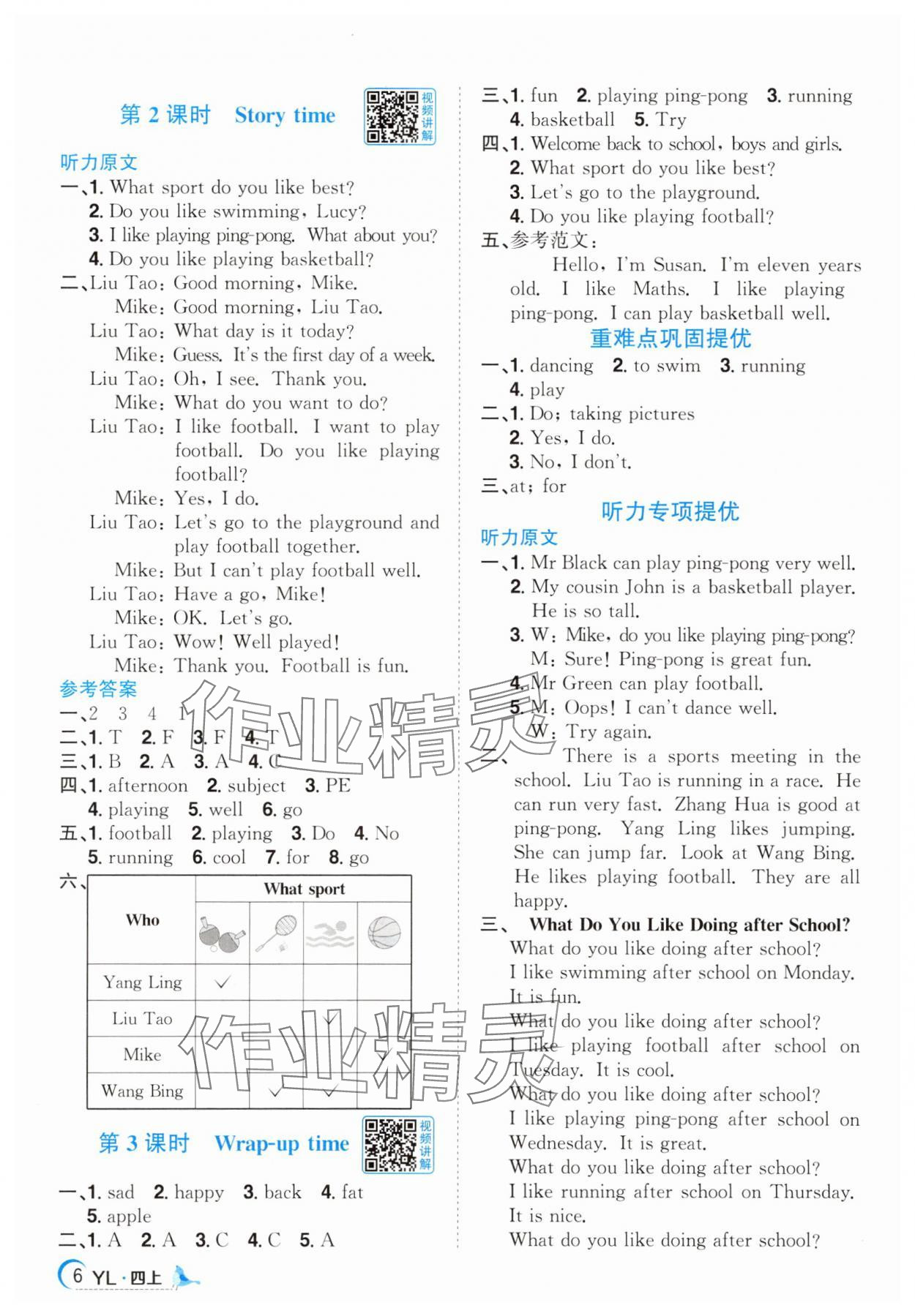 2025年阳光同学课时优化作业四年级英语上册译林版江苏专版&nbsp;第6页